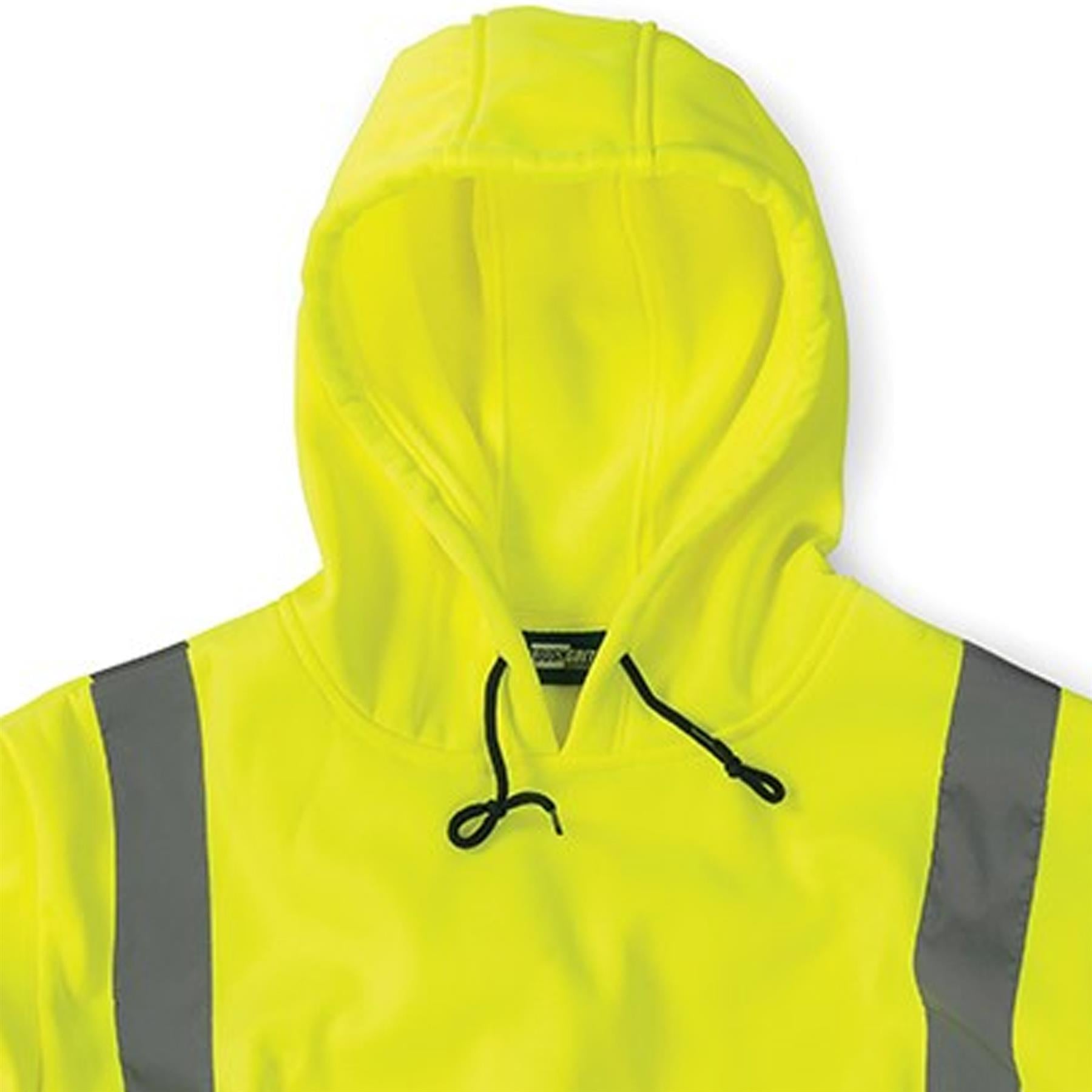 Tough Grit Hi-vis Visibility Hoodie 2-tone Pullover Fleece Top Yellow/Navy XL
