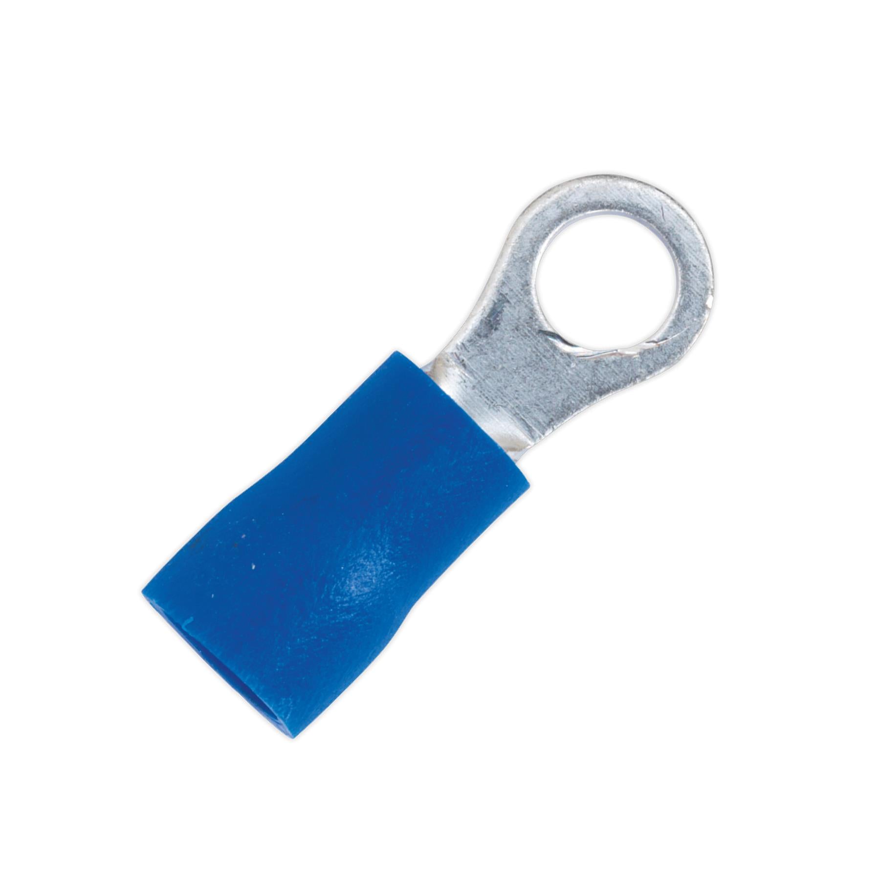 Sealey Easy-Entry Ring Terminal Ø4.3mm (4BA) Blue Pack of 100