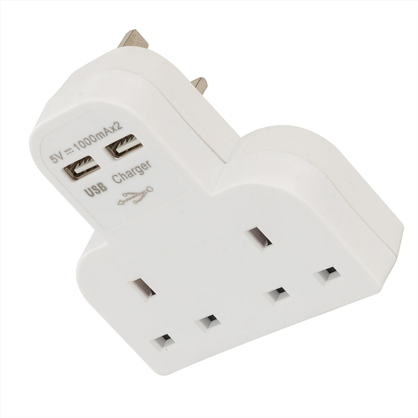 Double Socket With Twin USB 2100mAh Combined Phone & Tablets Charger