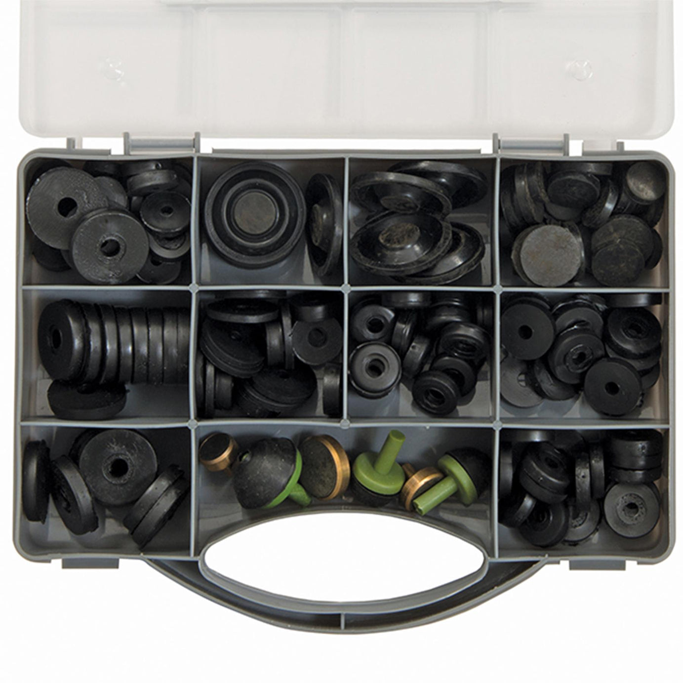 140Pce Tap Washers Assortment Pack Rubber Flat, Domed Washers & Jumpers