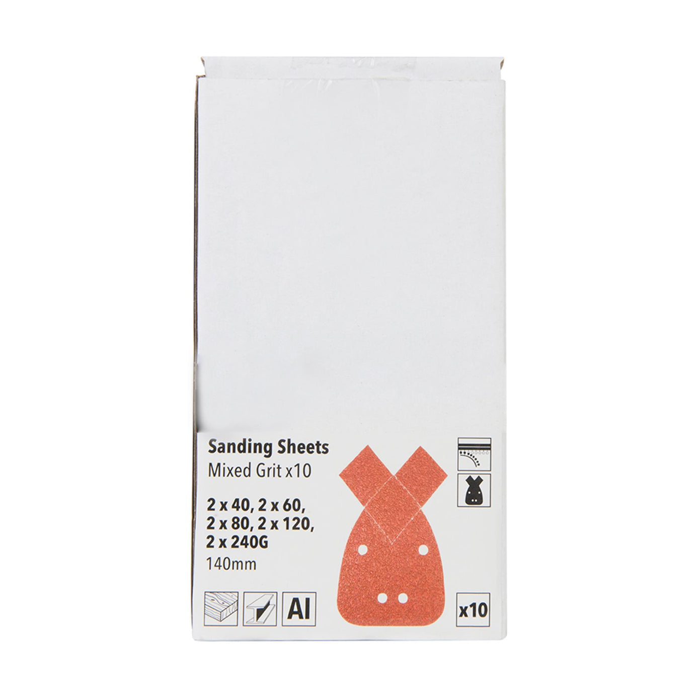 Hook & Loop Detail Sander Sheets & Tips 140mm 10Pk