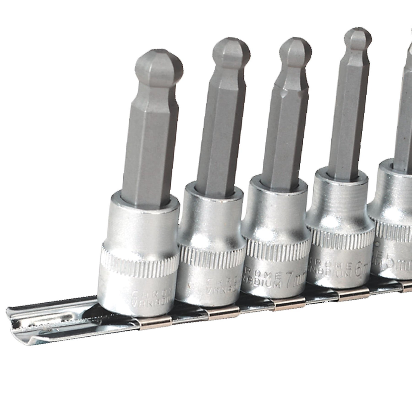 Sealey Hex Ball-End Socket Bit Set 7pc Metric 3/8"Sq Drive 62mm