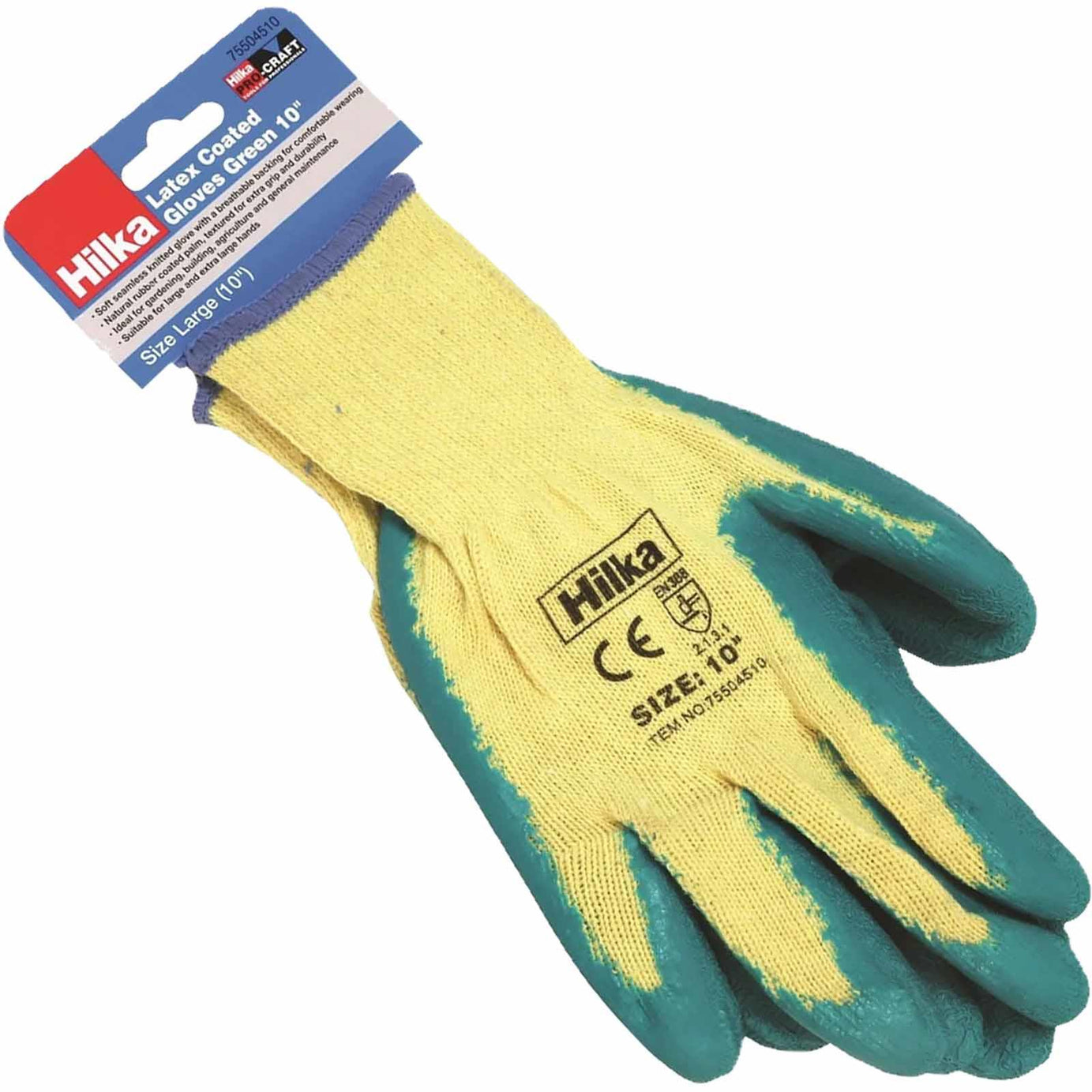 Green Latex Coated Work Gloves
