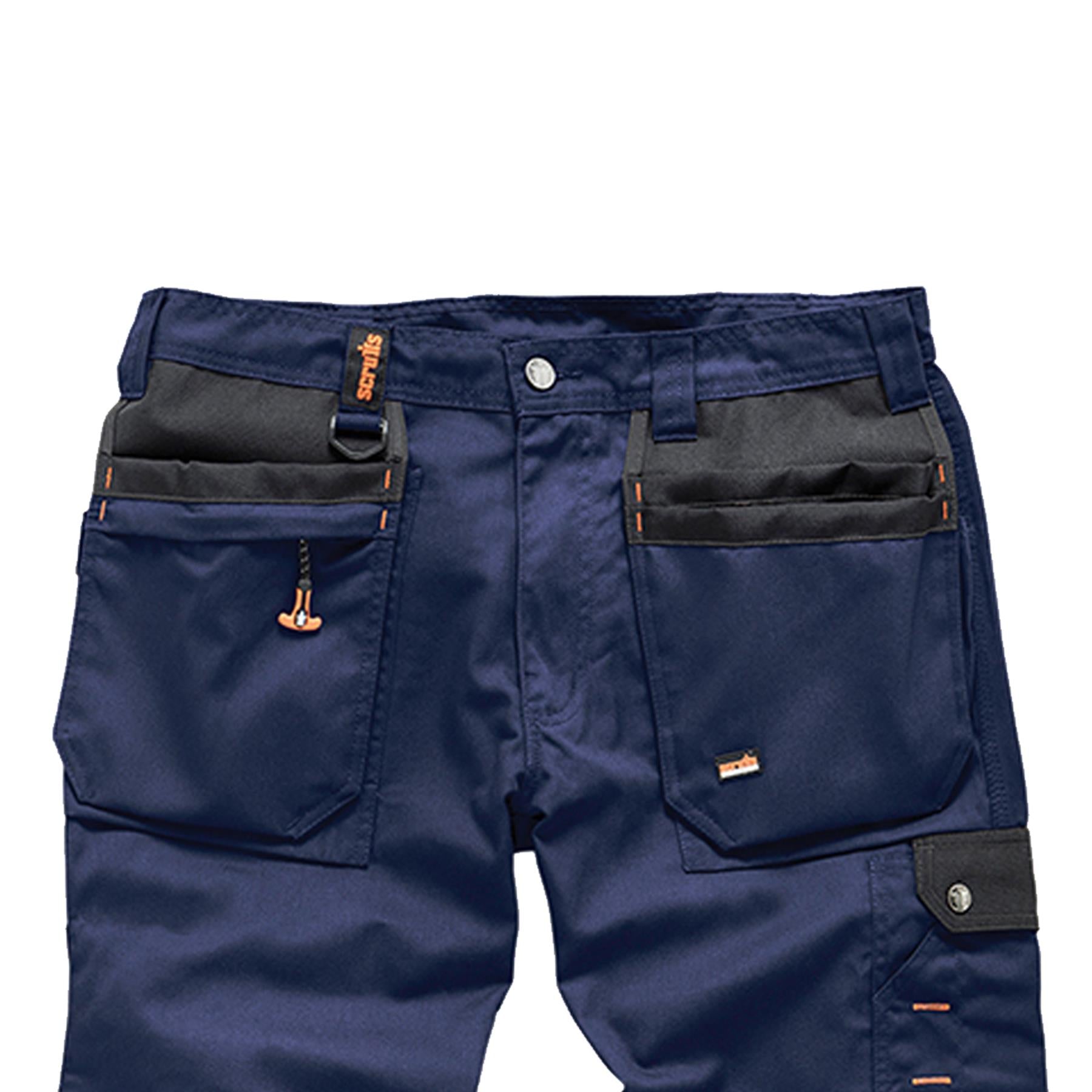 Scruffs Worker Plus Work Trousers 38R Navy Cargo Combat Hard Wearing Trouser
