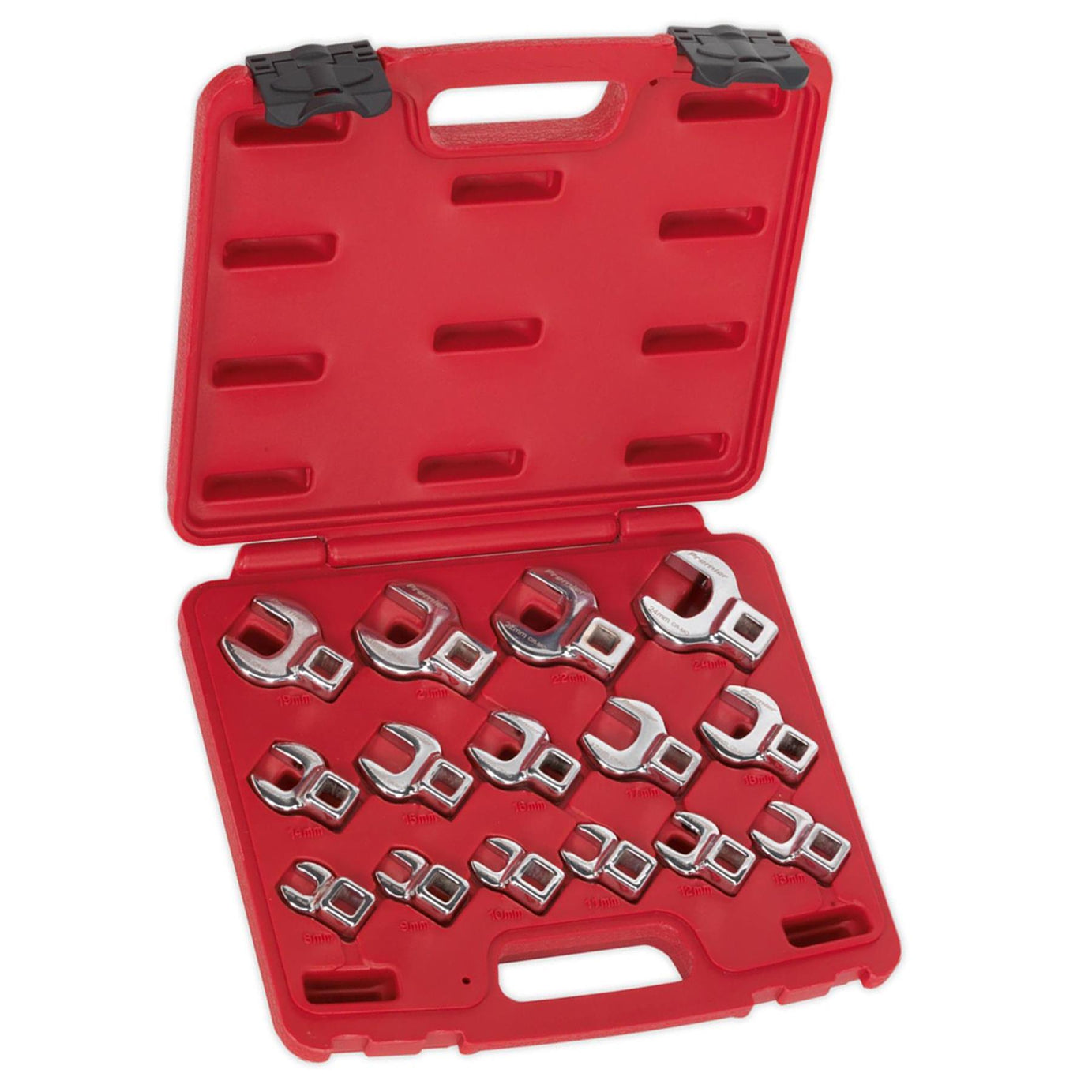 Sealey Crow's Foot Open-End Spanner Set 15pc 3/8"Sq Drive Metric