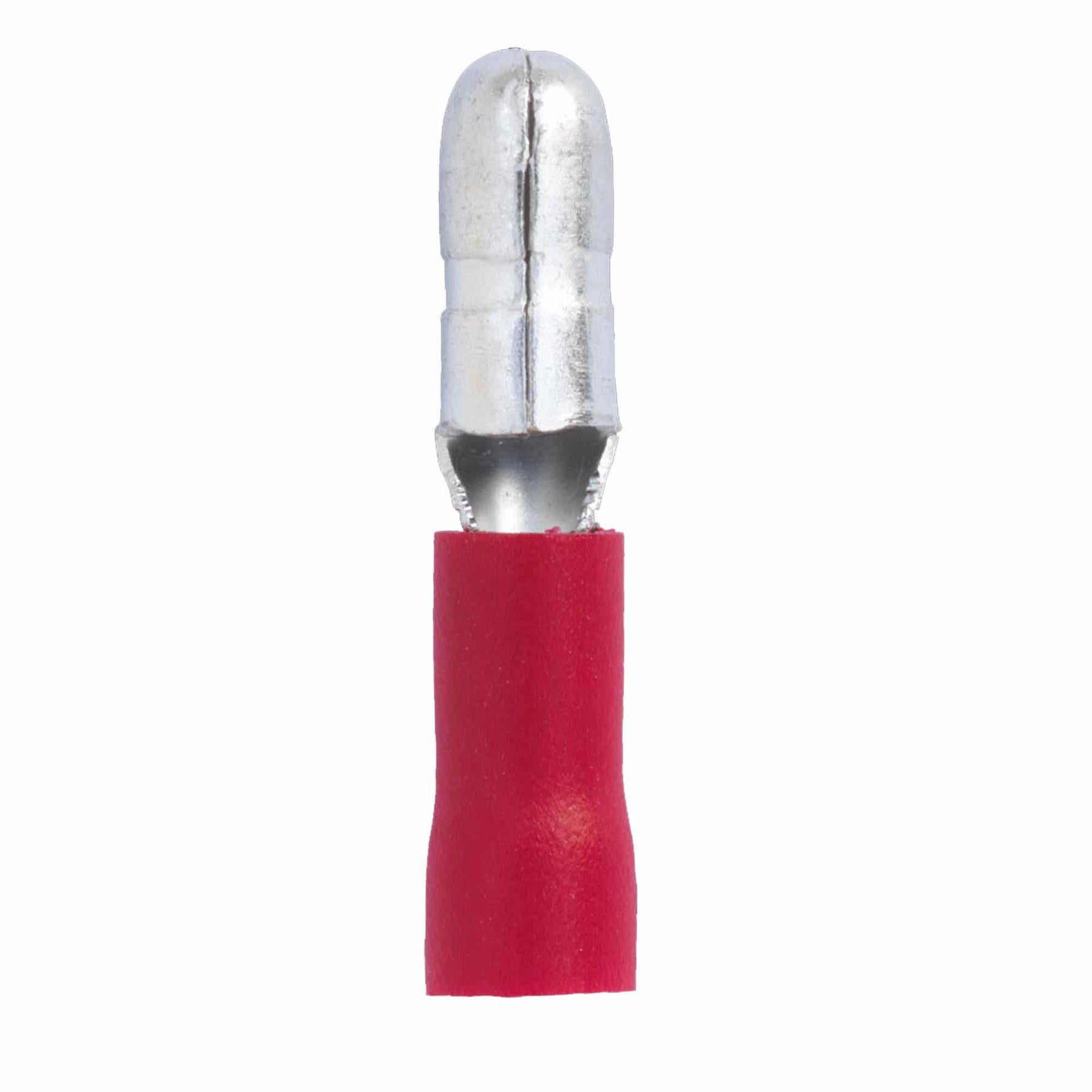 Bullet Terminal 4mm Male Red Pack of 100. RT11 Sealey