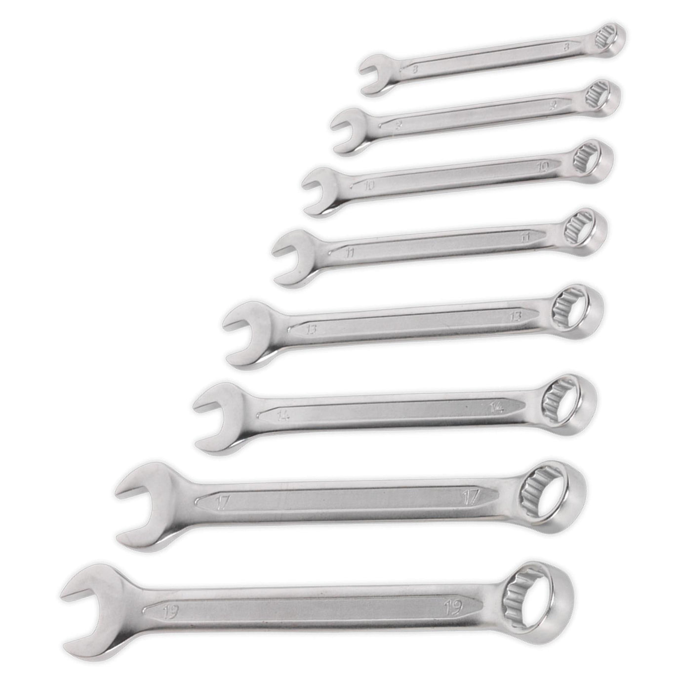 Sealey Combination Spanner Set 8pc Cold Stamped Metric