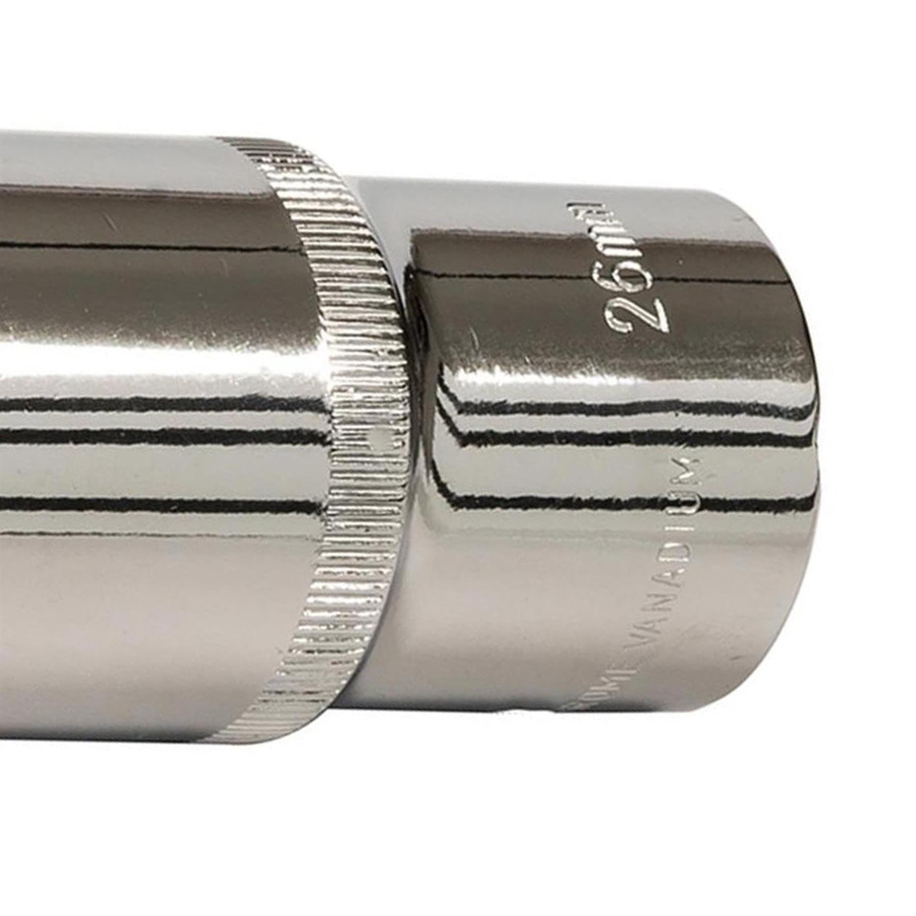 Quality Socket 1/2" Shallow Deep Drive Metric 26mm Long Hex Wrench