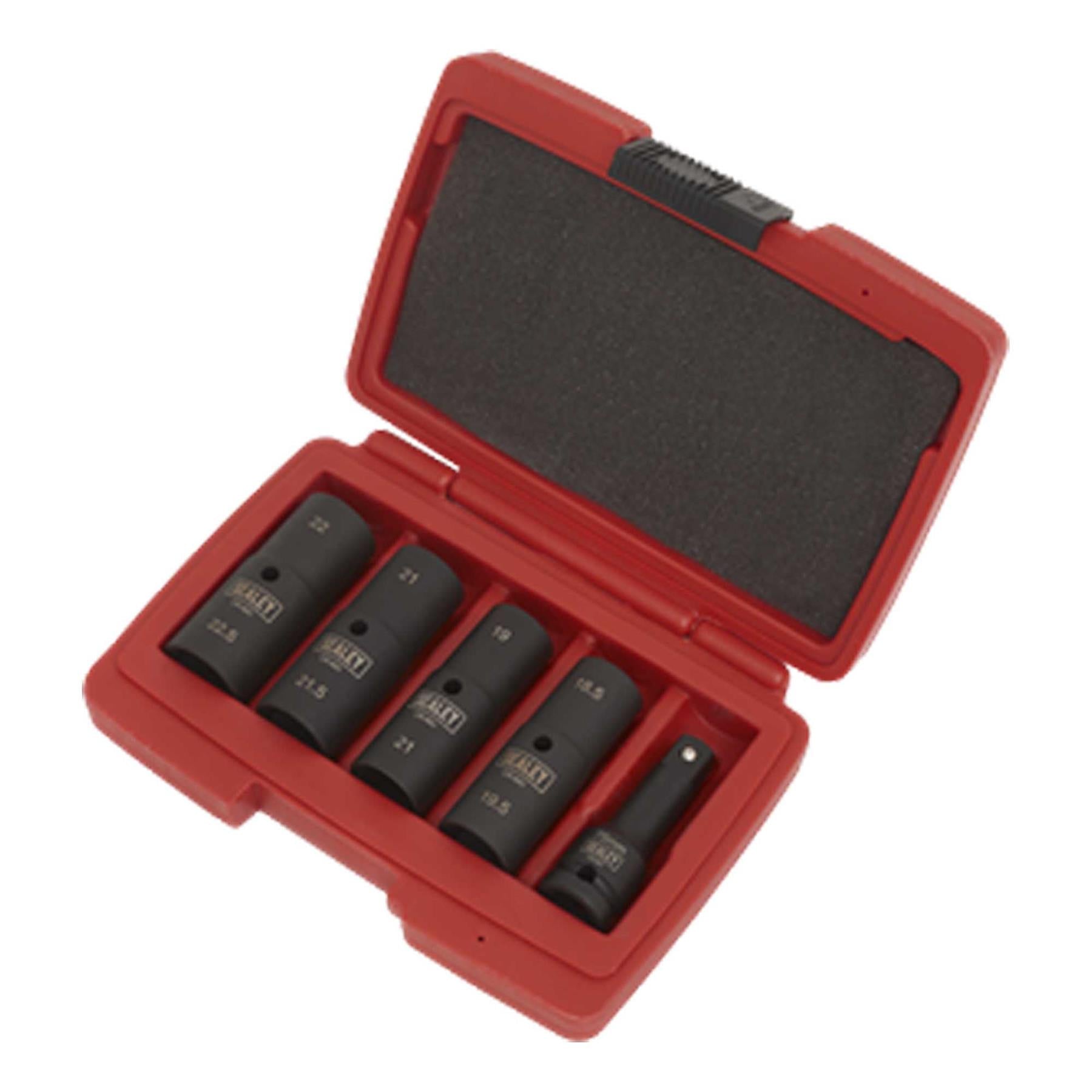 Impact Socket Set 1/2"Sq Drive 77mm Double Ended 18.5 x 22.5mm - 5pc