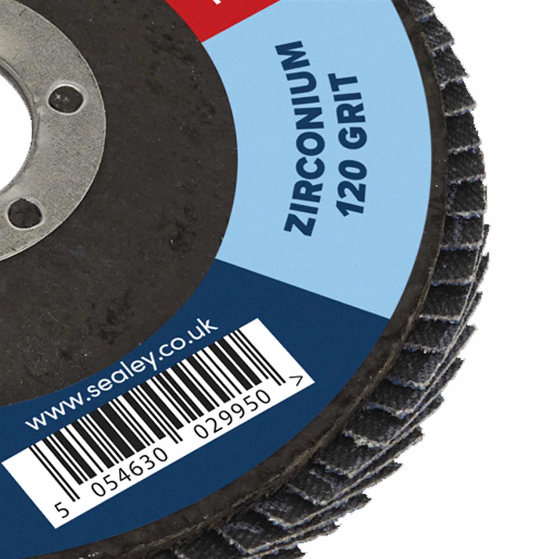 Sealey Flap Disc Zirconium Ø100mm Ø16mm Bore 120Grit
