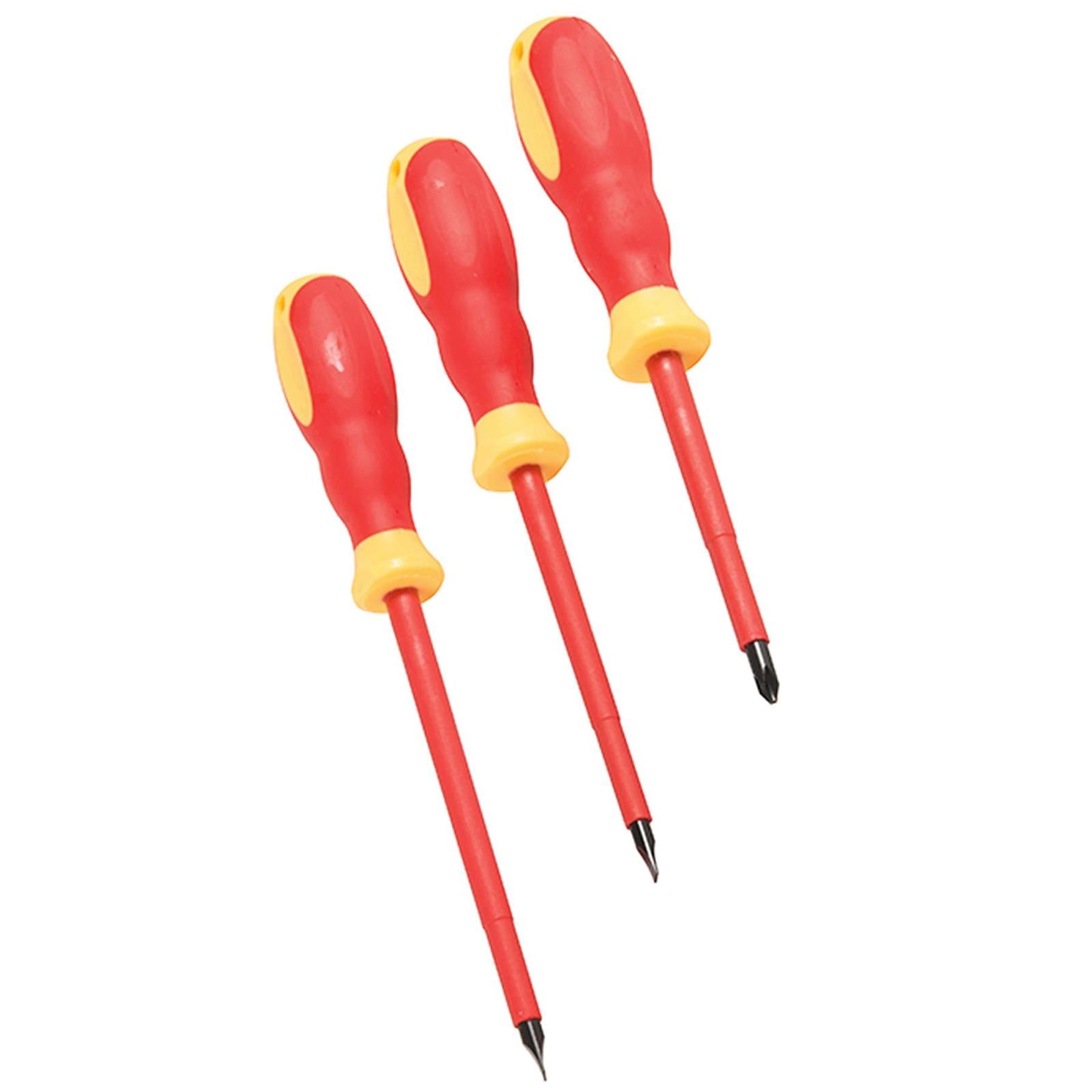 VDE Soft-Grip Electricians Screwdriver Set 7Pc Ergonomic 2Tone Soft Grip Handles