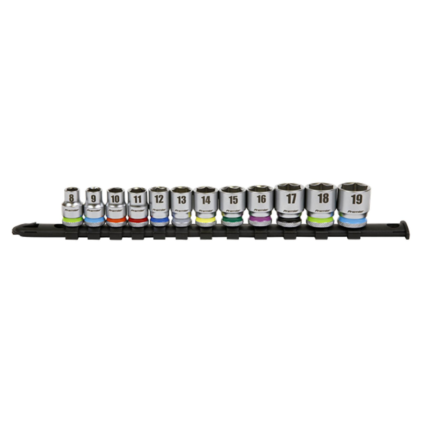 Sealey Socket Set 12pc 3/8"Sq Drive 6pt WallDrive� Metric