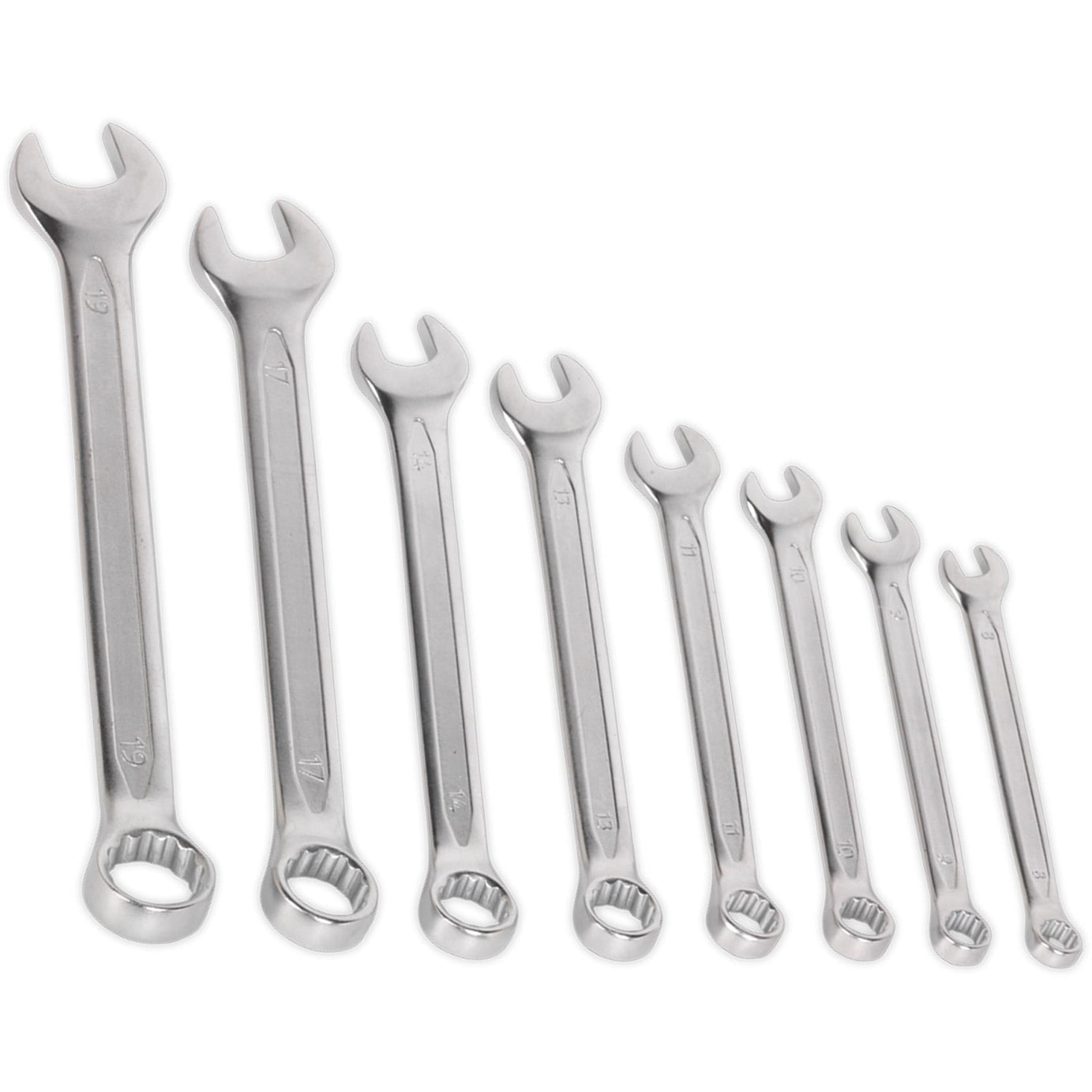 Sealey Combination Spanner Set 8pc Cold Stamped Metric