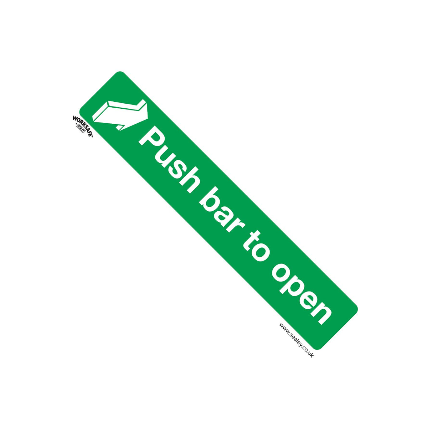 Sealey Safety Sign - Push Bar To Open - Rigid Plastic - Pack of 10