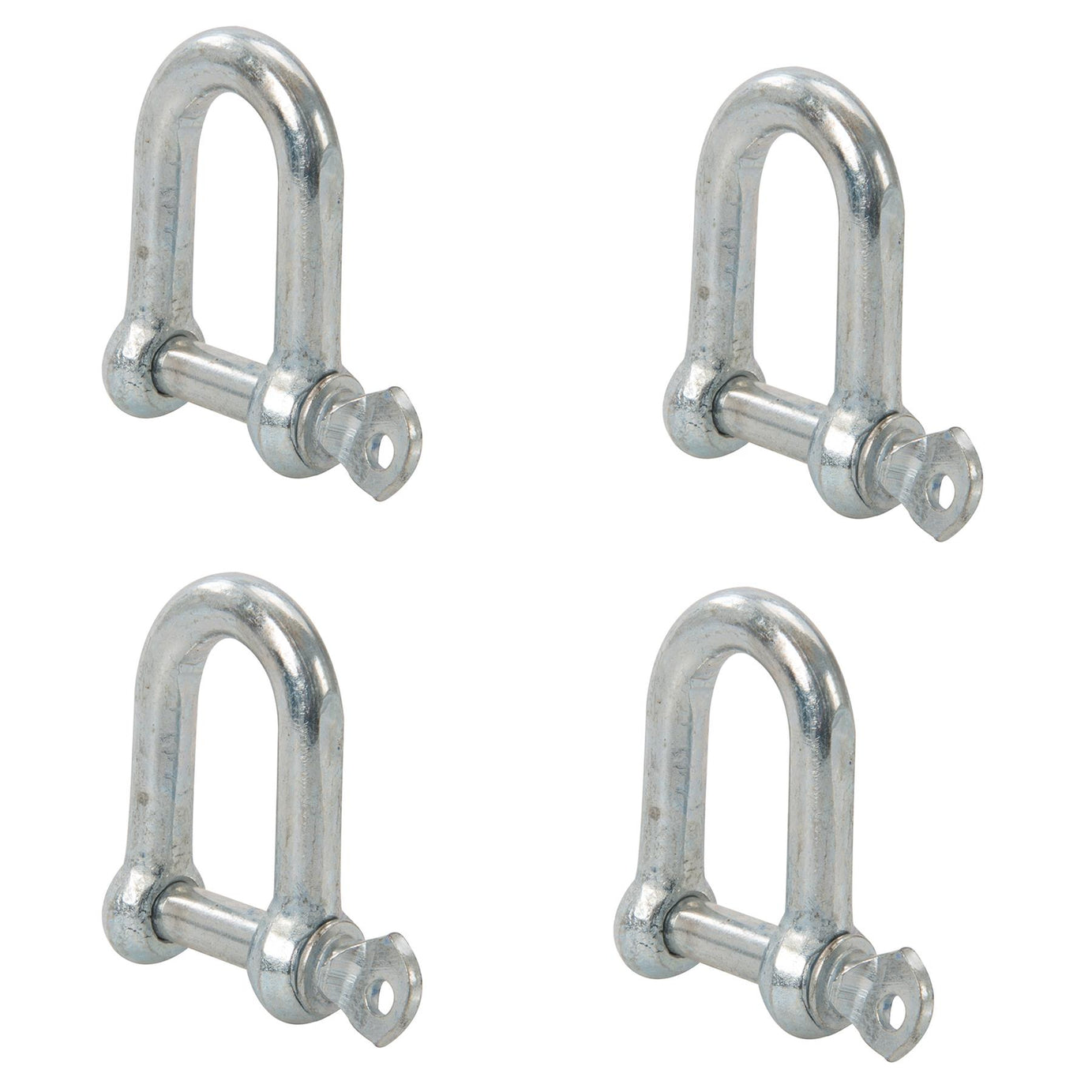 D Shackle Dee Link M8 4pc Galvanised Steel Lifting Towing Rigging Pin Loop