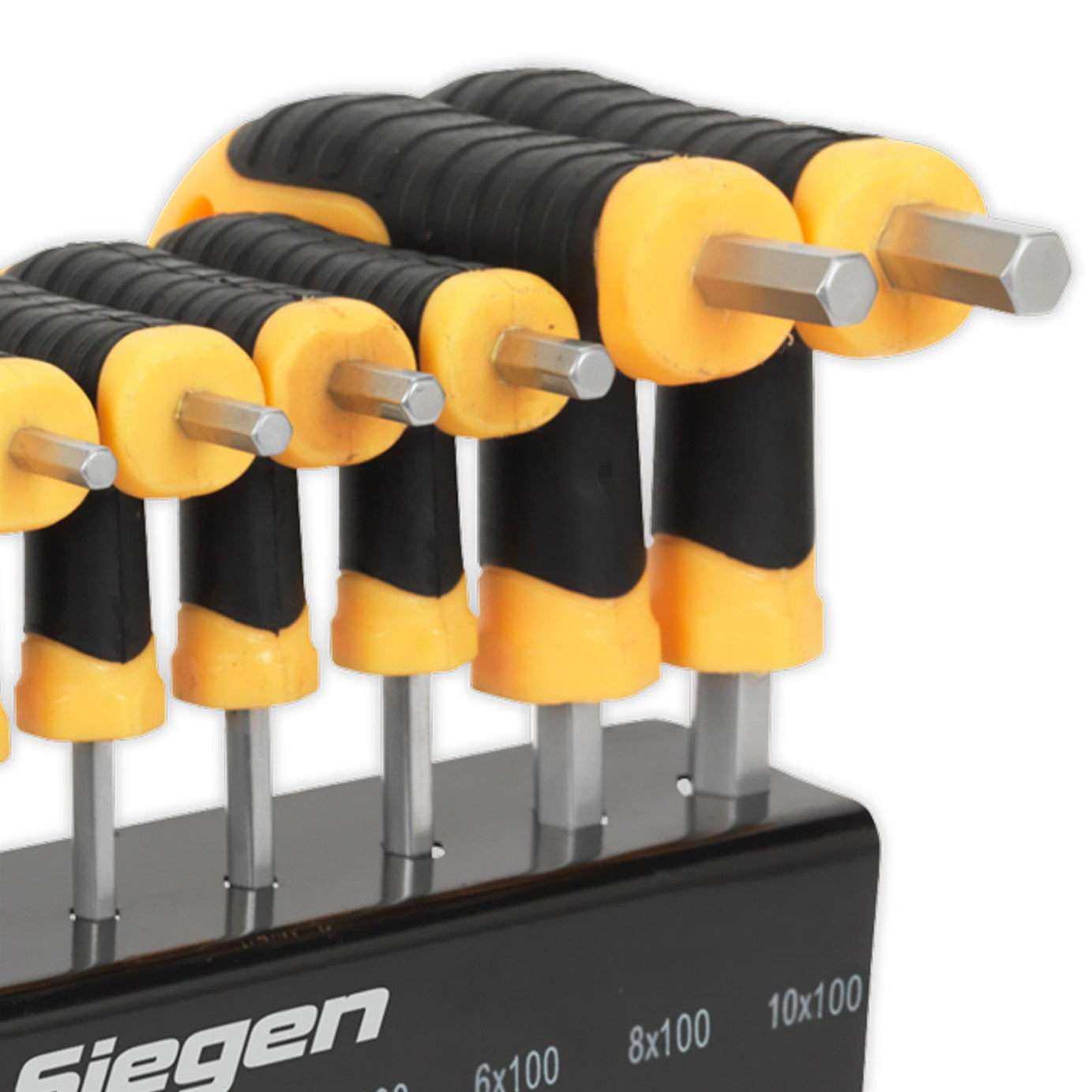 Siegen 10pc T-Handle Ball-End Hex Allen Key Set in Metal Stand 2-10mm
