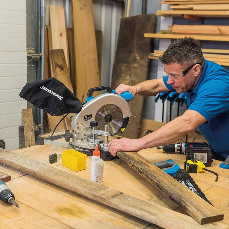 DIY 1400W Compound Mitre Saw 210mm TCT Chop Cutter Cuts Power Tool New