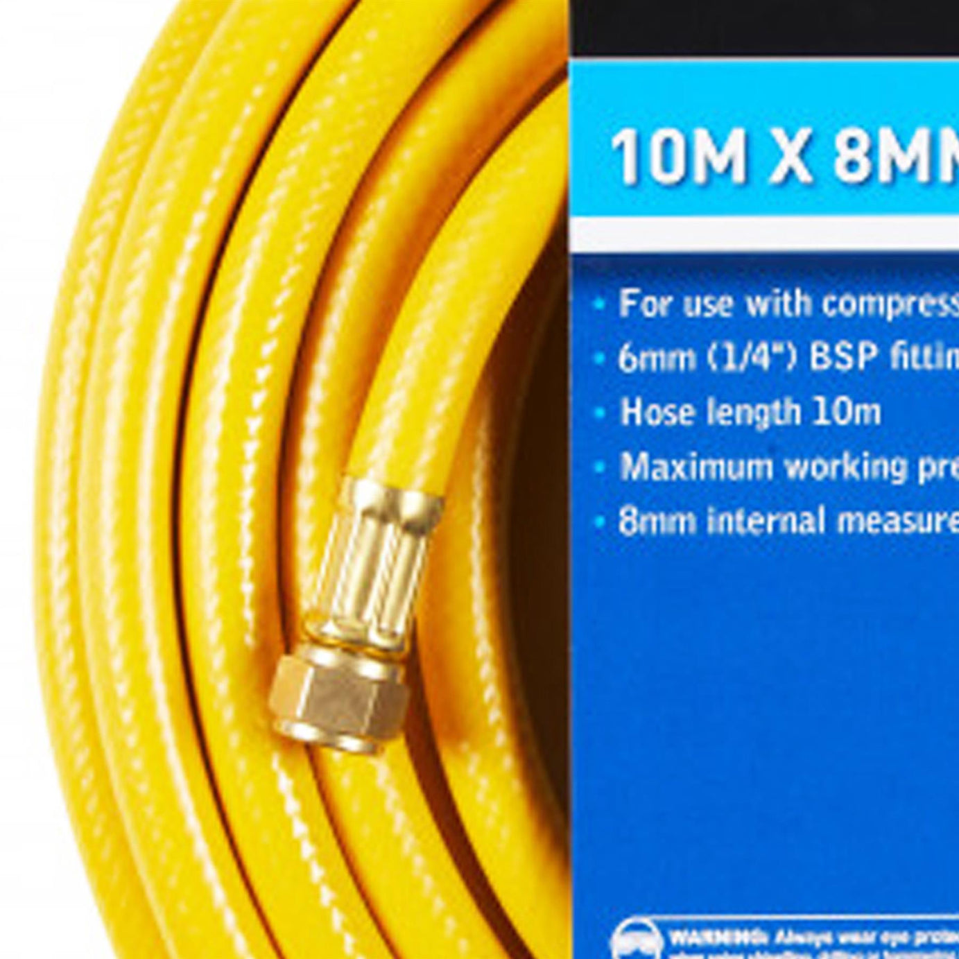 BlueSpot Heavy Duty Air Compressor 10m X 8mm Blue Rubber Air Hose Line 1/4" BSP