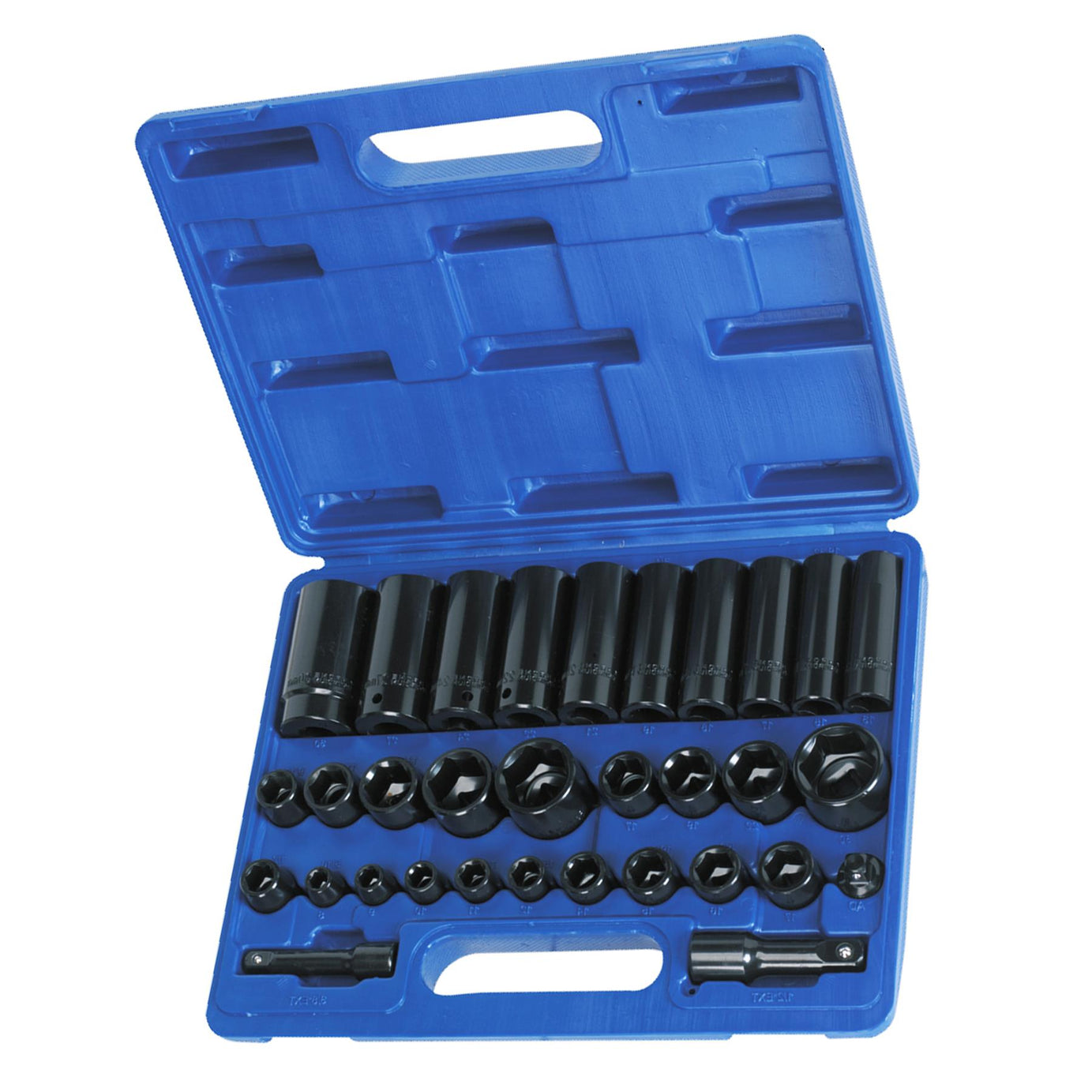 Sealey Impact Socket Set 32pc Standard/Deep 3/8"&1/2"Sq Dr Met/Imp