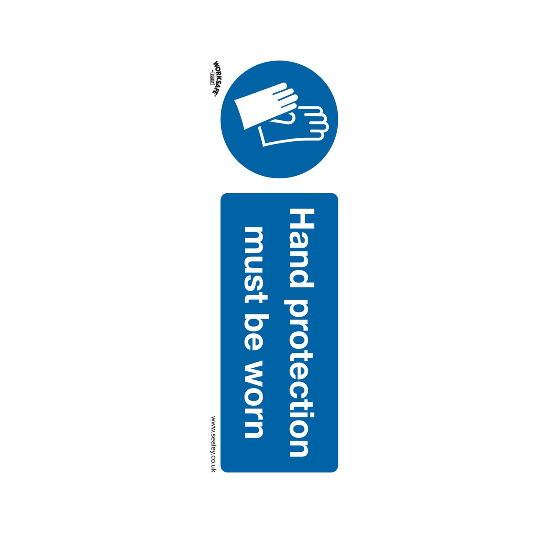 Sealey Safety Sign-Hand Protection Must Be Worn-Plastic-Pack of 10
