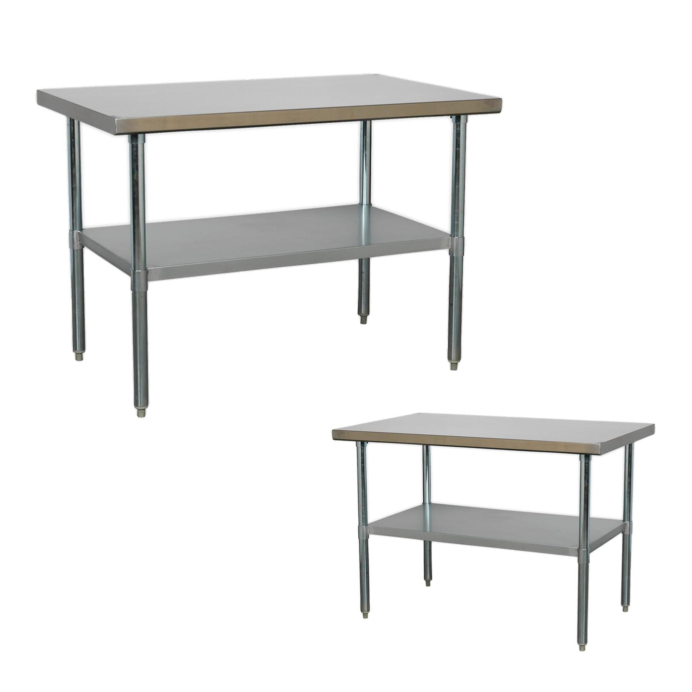 Sealey Stainless Steel Workbench 1.2m Storage Space Galvanized Steel Frame