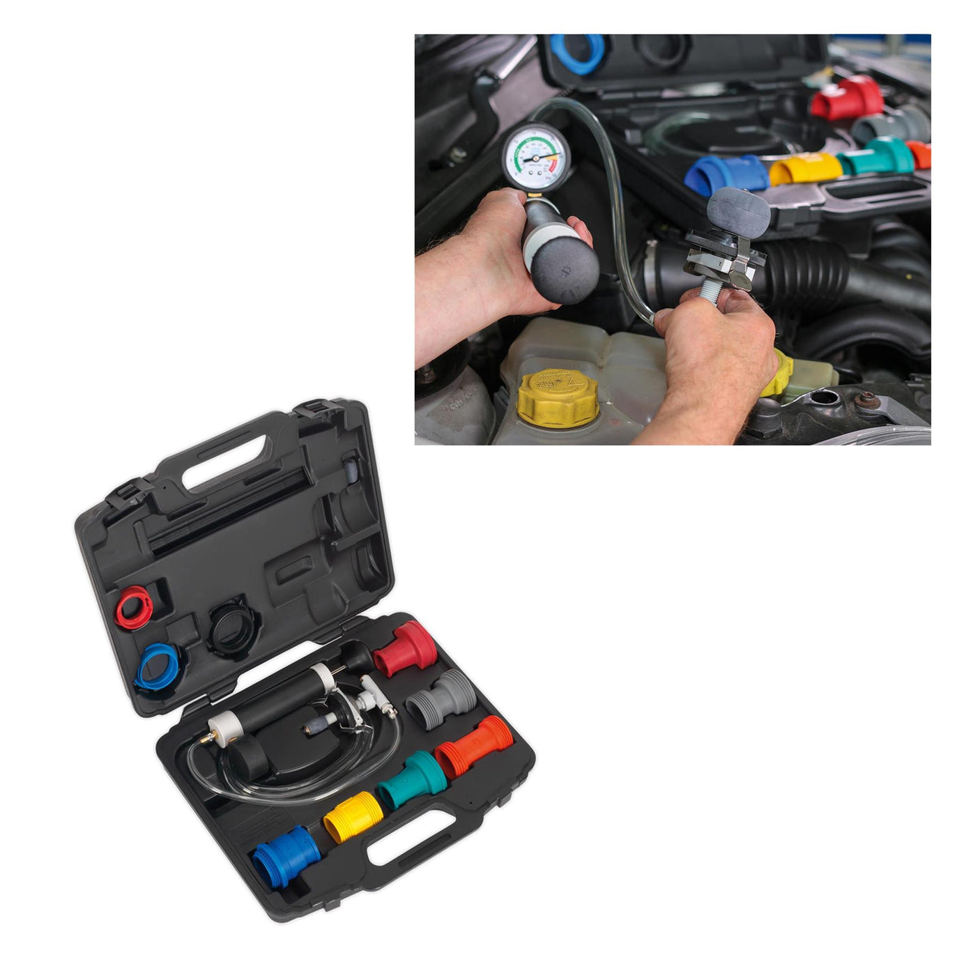 Sealey Cooling System & Cap Testing Kit Capless Storage Case