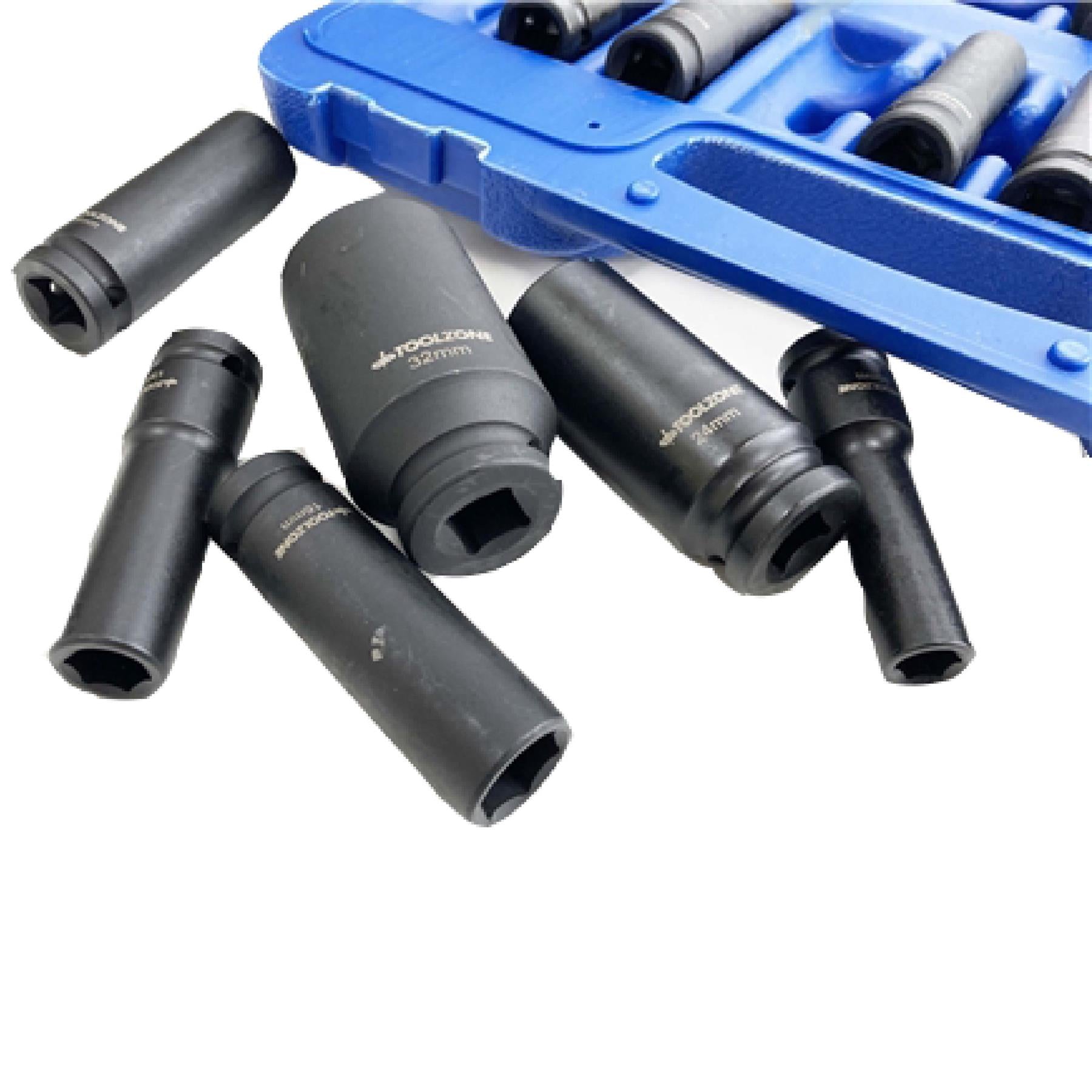 Deep Impact Socket Set 1/2" Drive Heavy Duty 16 Piece 10 - 32mm Metric