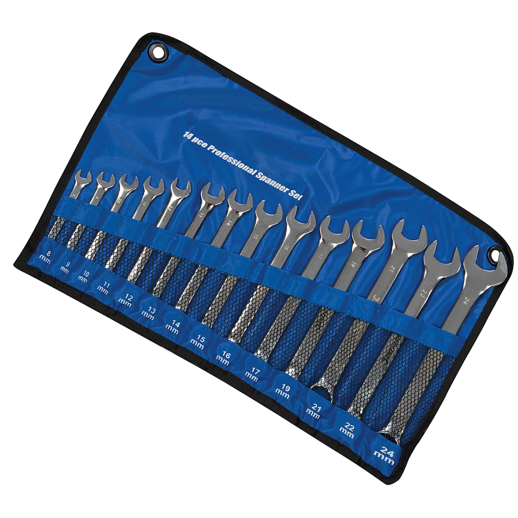 14 Pce  Pro Cr-V Metric Combination Spanner Set 8-24mm (Sp50)