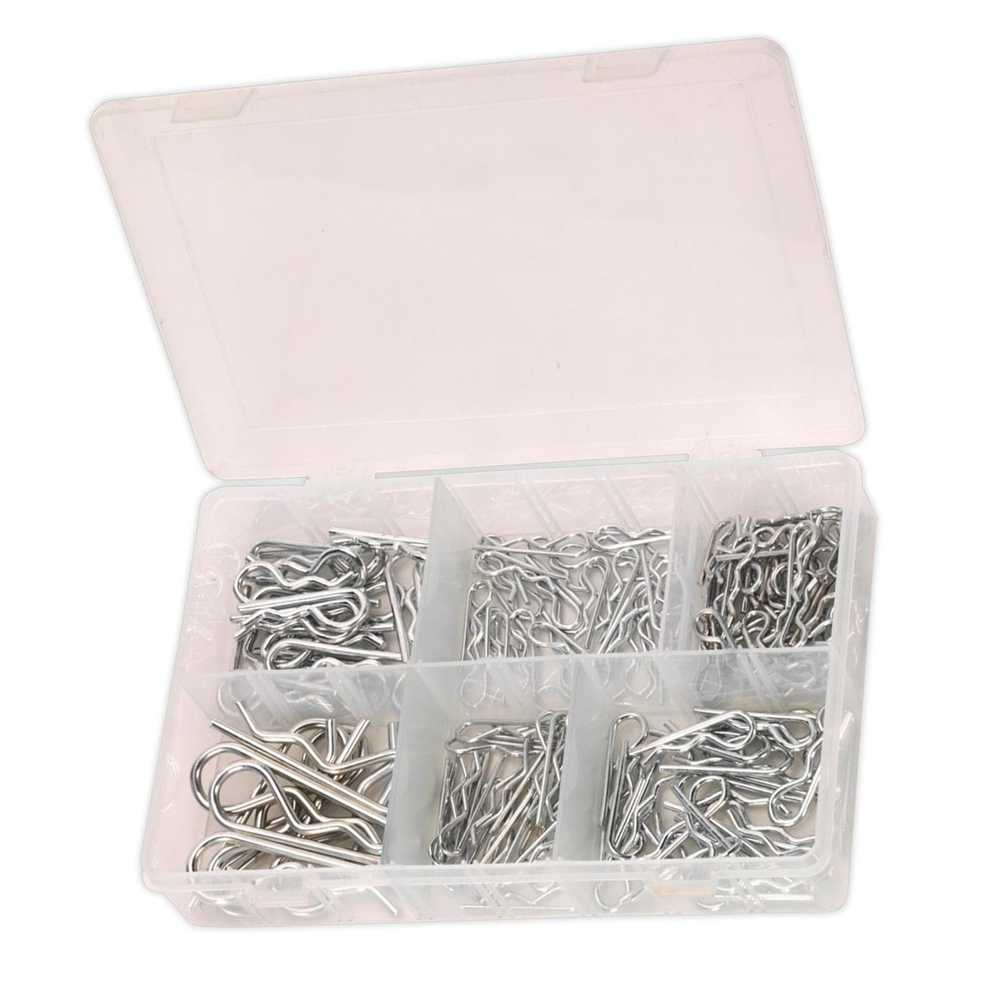 Sealey 150 Piece Cotter Pins Assorted Hair Pin Set R Clip Retaining Hitch Lynch