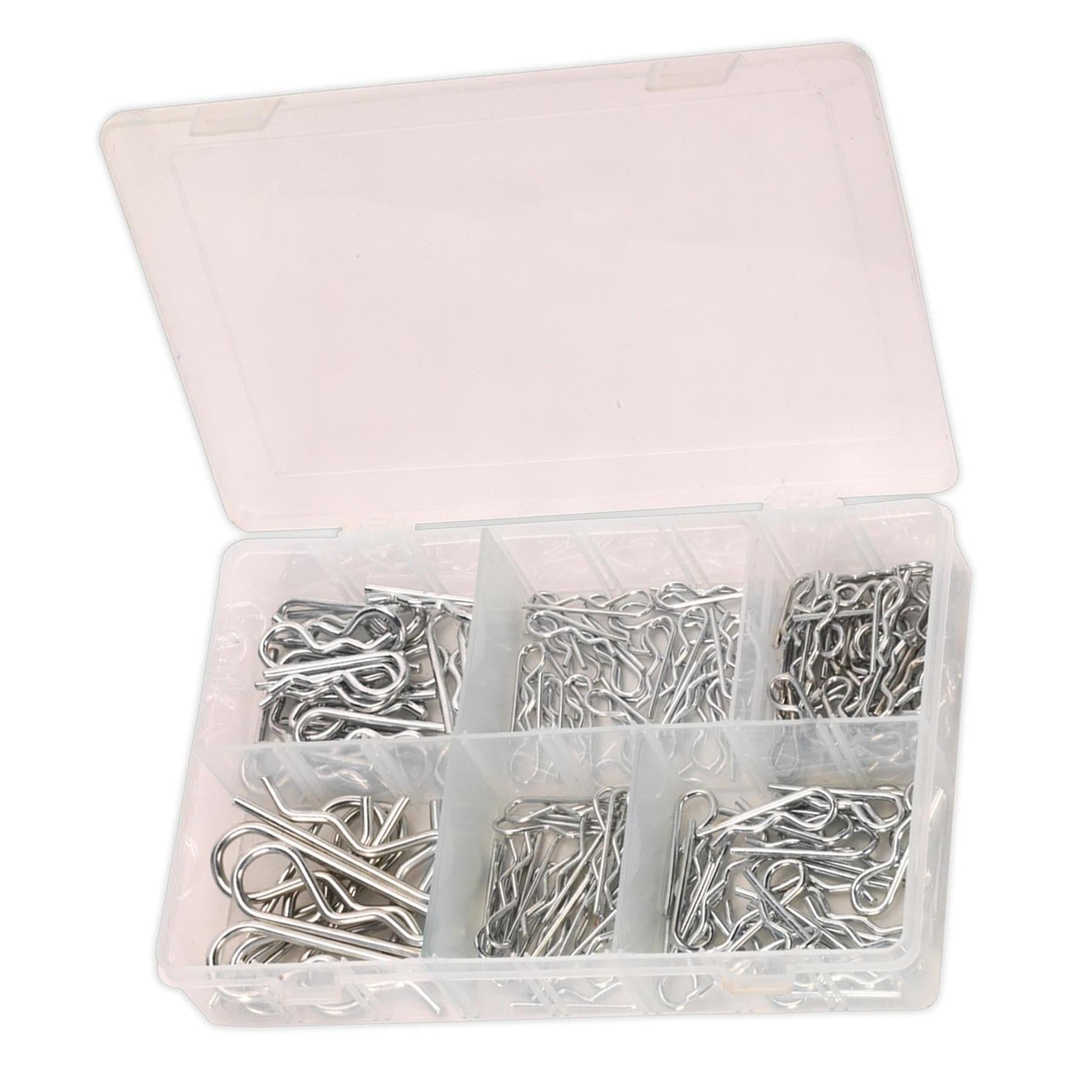 Sealey 150 Piece Cotter Pins Assorted Hair Pin Set R Clip Retaining Hitch Lynch