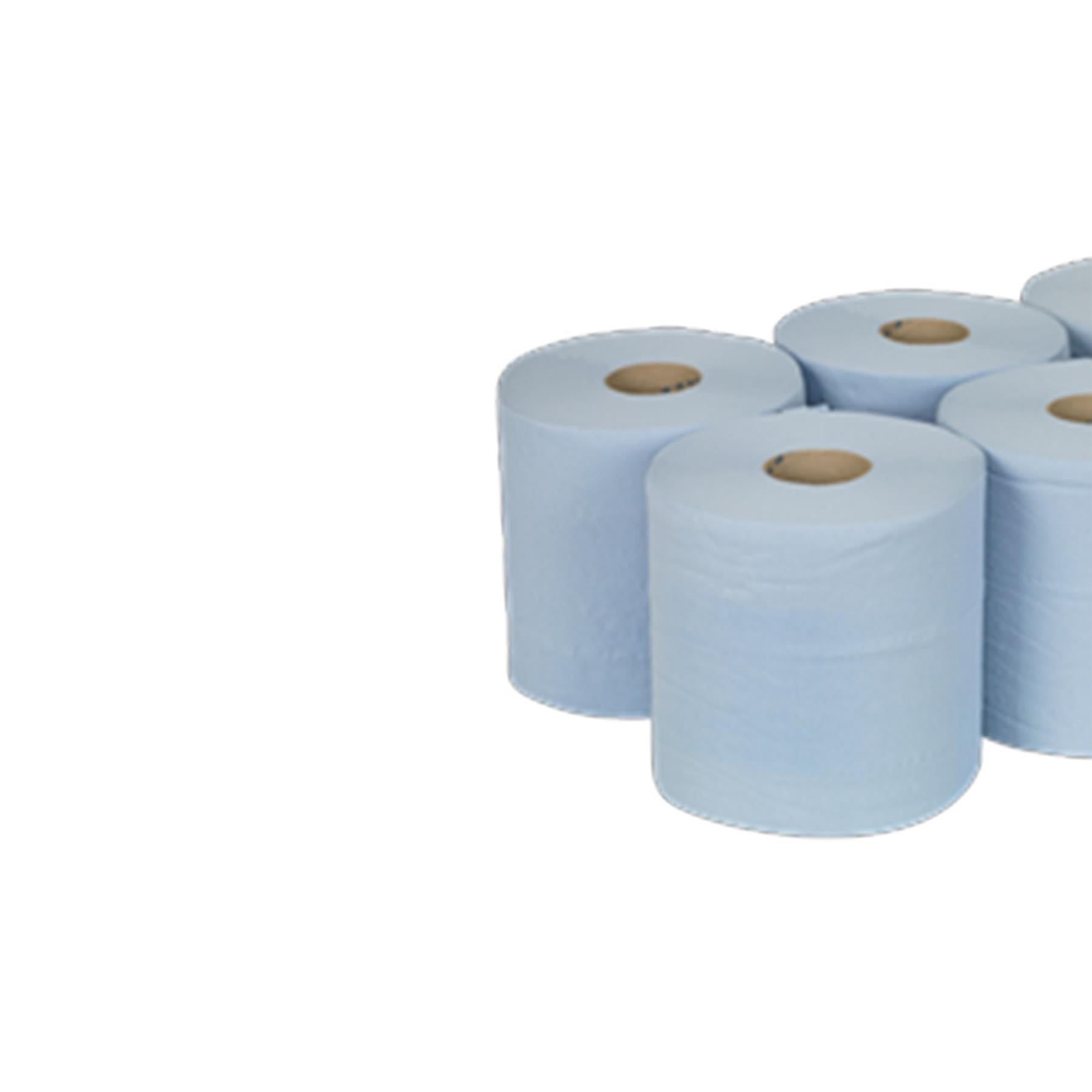 Sealey Paper Roll Blue 2-Ply Embossed 150m Pack of 6