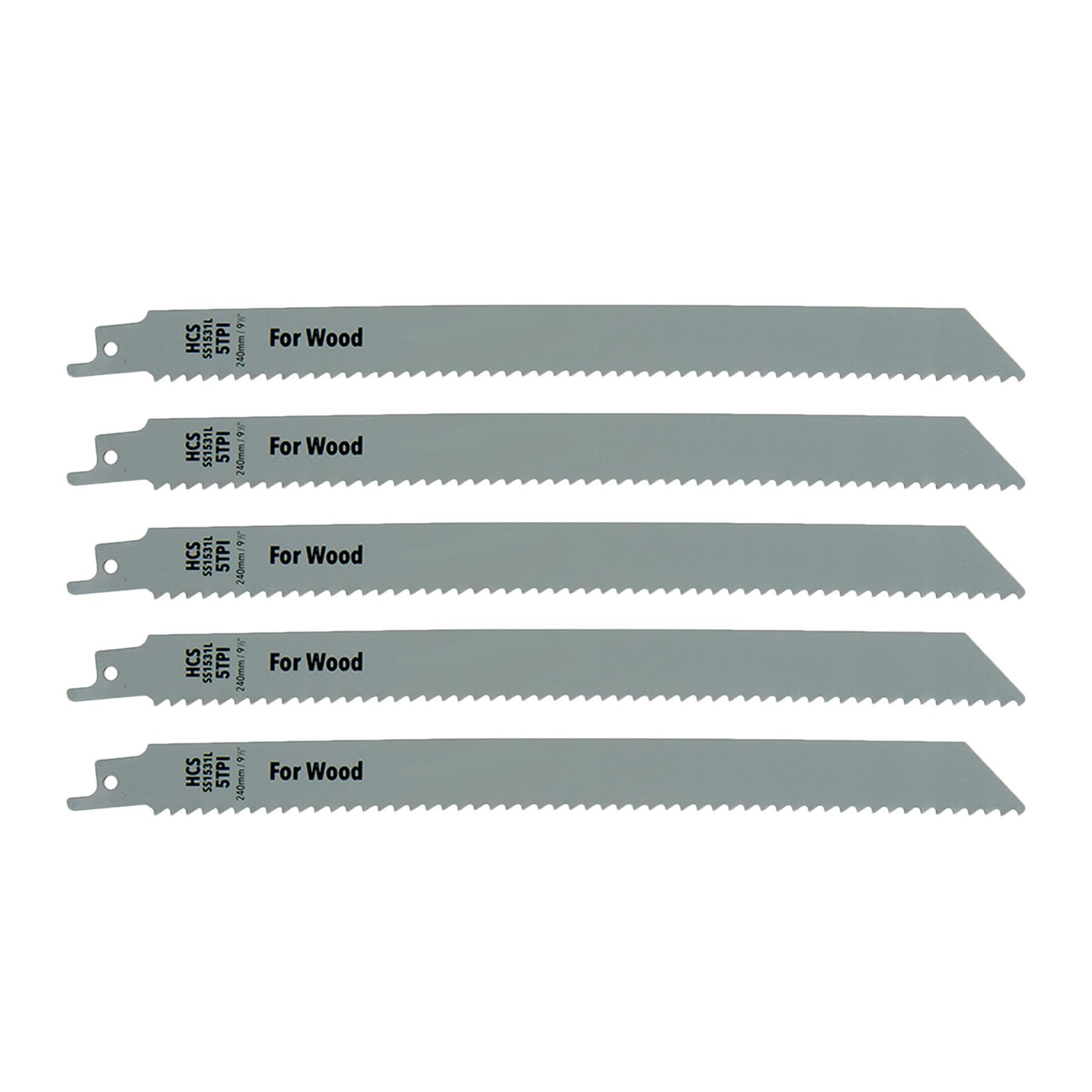 Quality 5 X Reciprocating Saw Blades 5 Tpi 240mm DIY