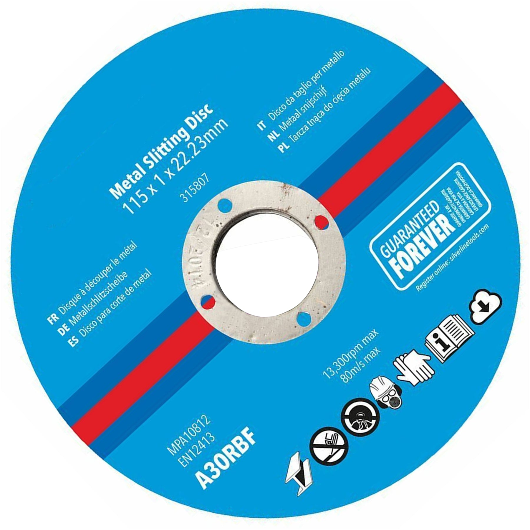 Metal Slitting Discs 10Pk For Cutting Ferrous& NonFerrous Metals 115x 1x 22.23mm