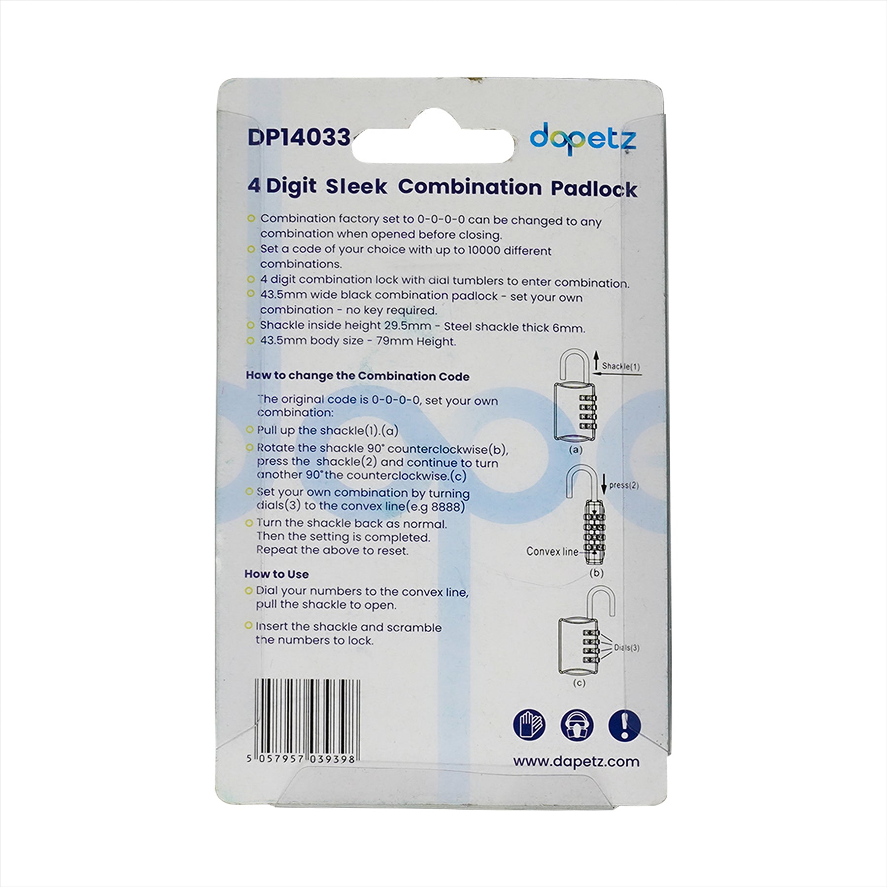 4X Digit Combination Padlock