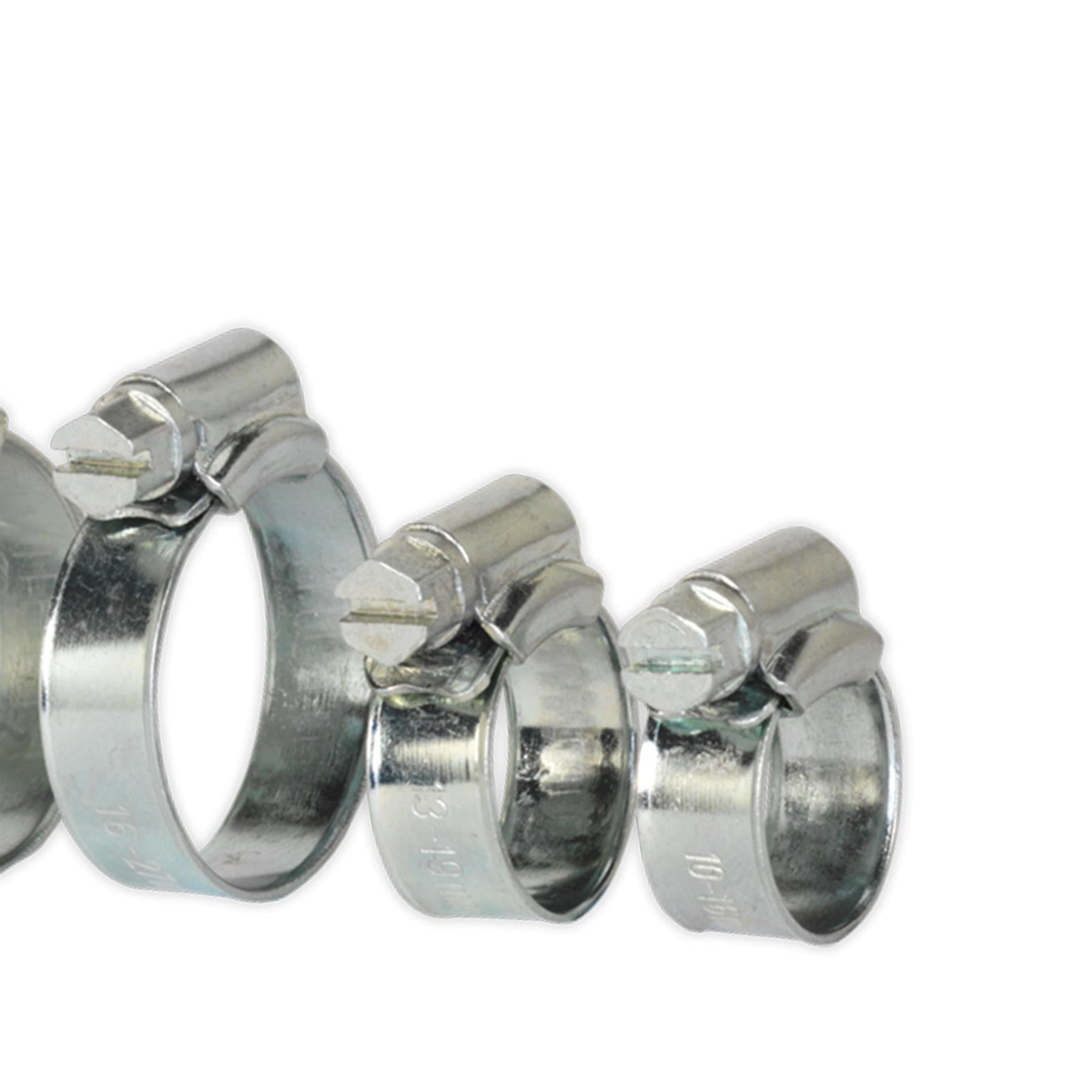 Sealey Hose Clip Assortment 30pc 8-29mm Zinc Plated