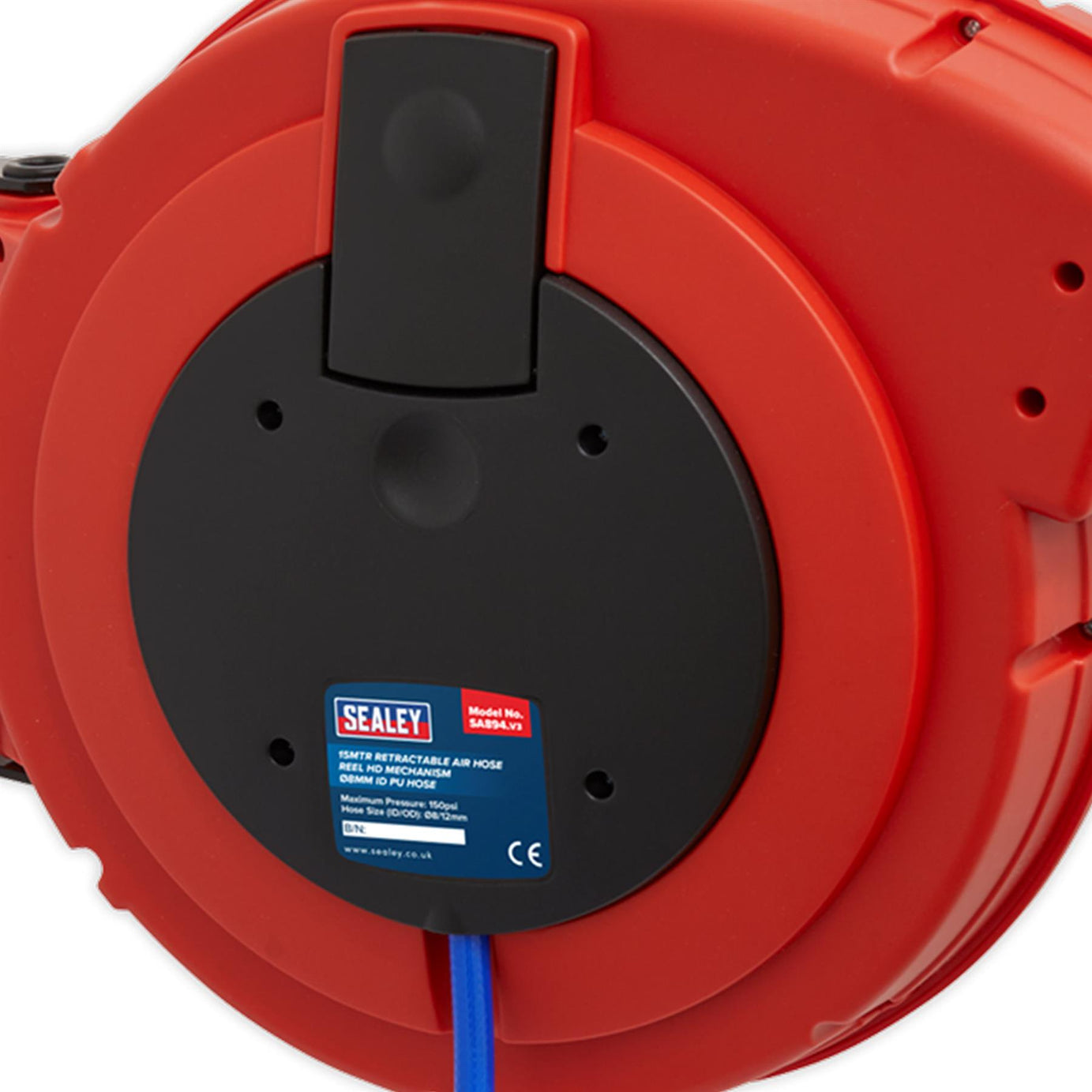 Sealey Retractable Air Hose Reel HD Mechanism 15m x 8mm PU Hose