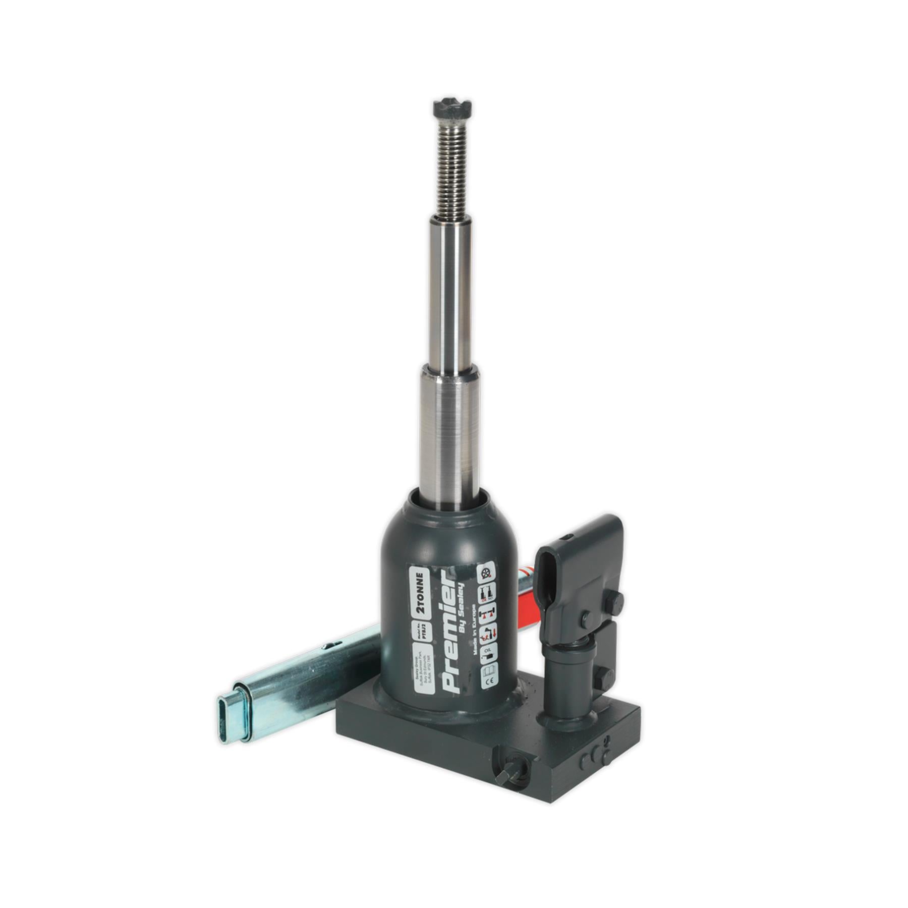Sealey Premier Telescopic Bottle Jack 2tonne Safety Overload Valve