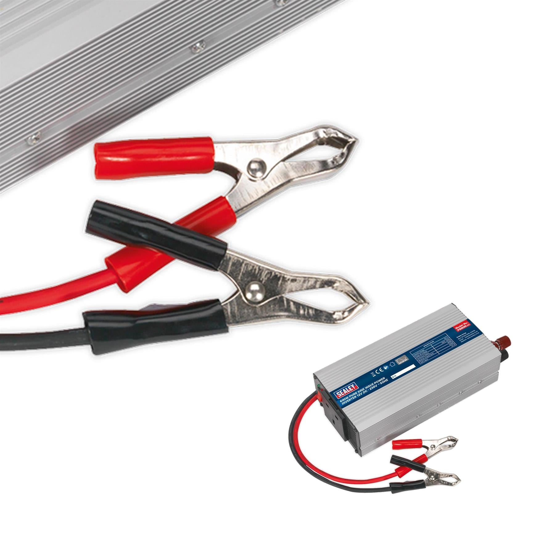 Sealey Power Inverter Pure Sine Wave 600W 12V DC - 230V 50Hz