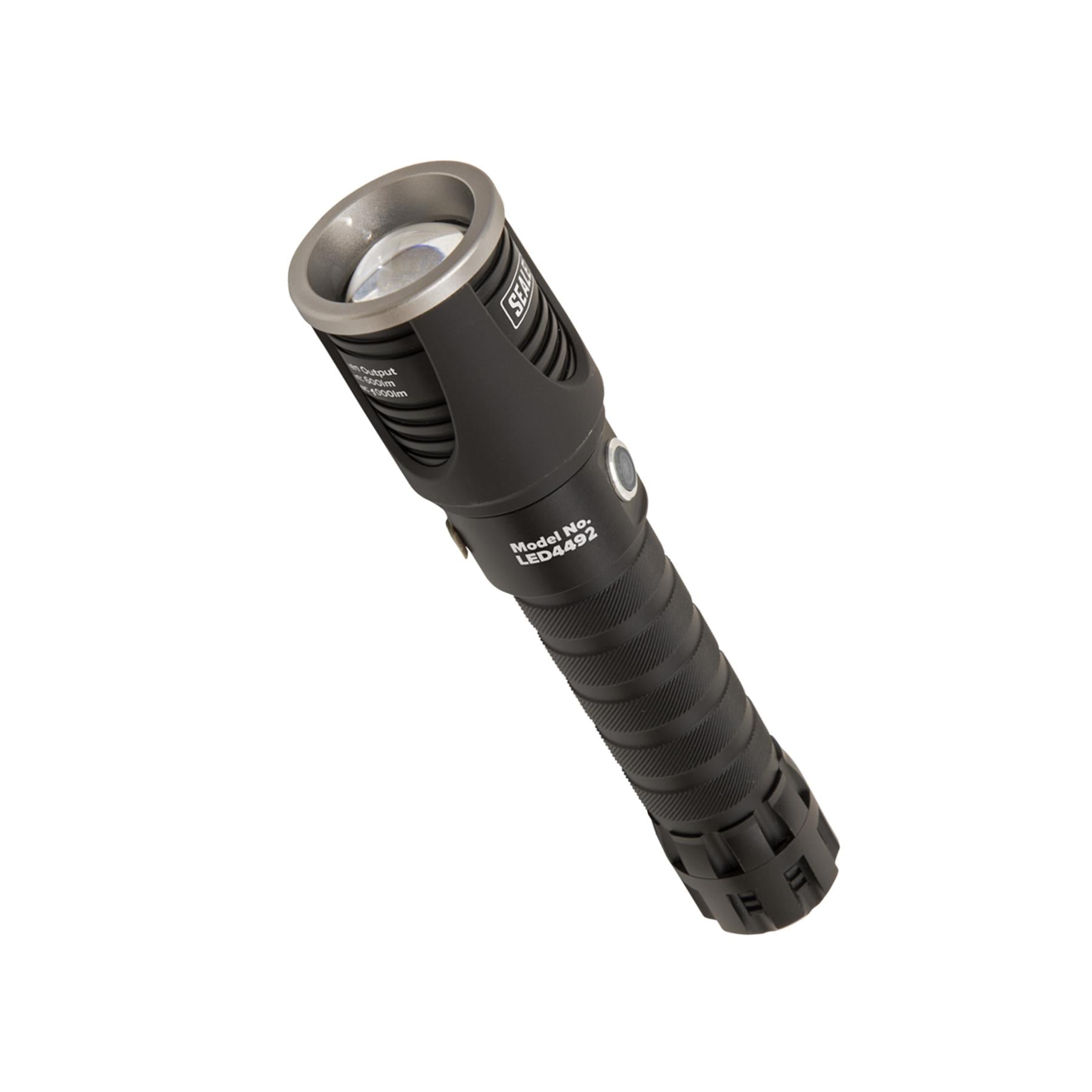 Sealey Aluminium Torch 10W CREE XML LED Adj. Focus Rechargeable