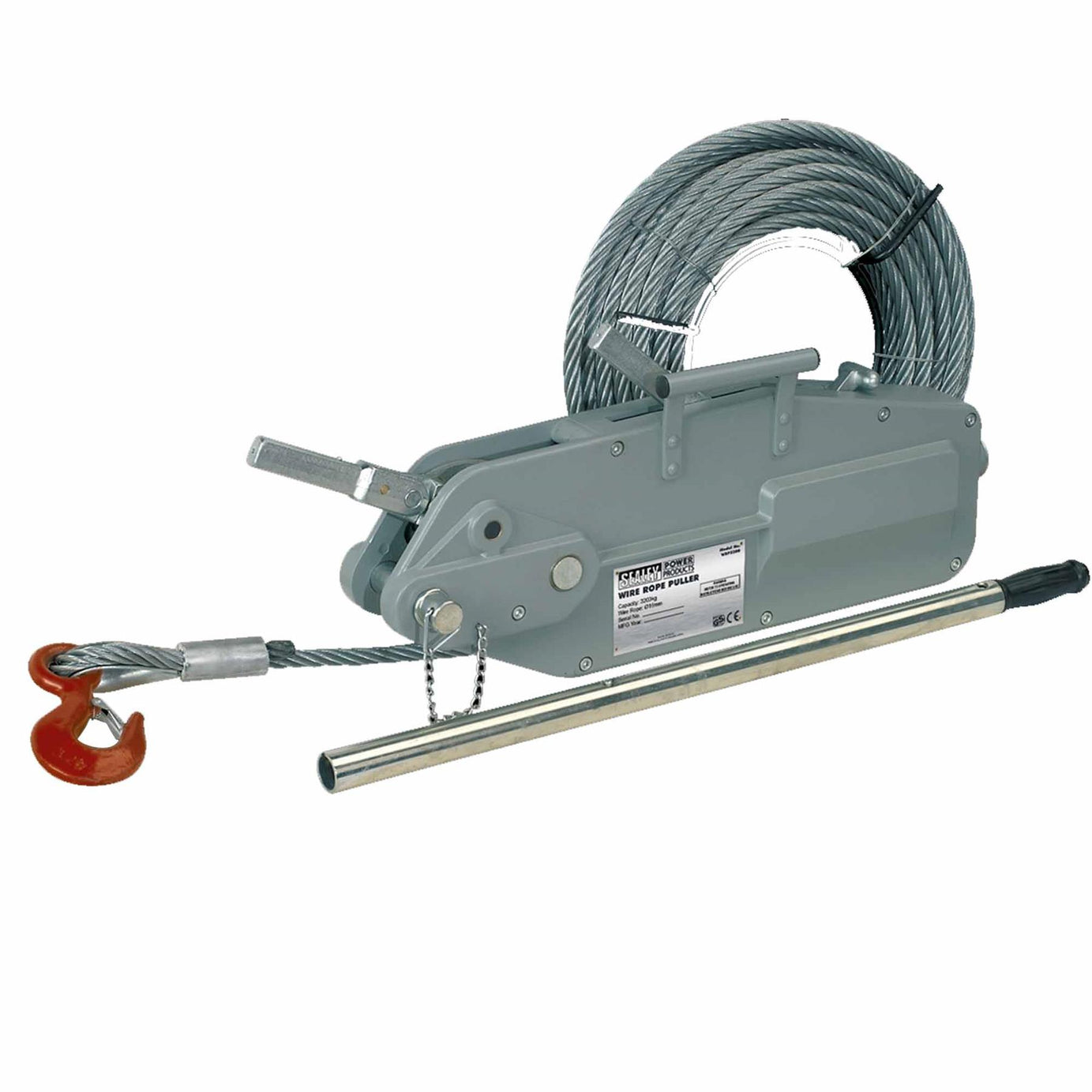 Sealey Wire Rope Puller 3200kg Max Line Force Extra Control Heavy-Duty Hook