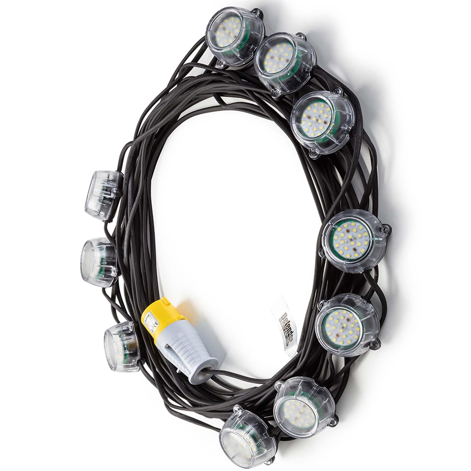 Defender 22m Heavy Duty LED Encapsulated Festoon String Lights 50W 110V 50W