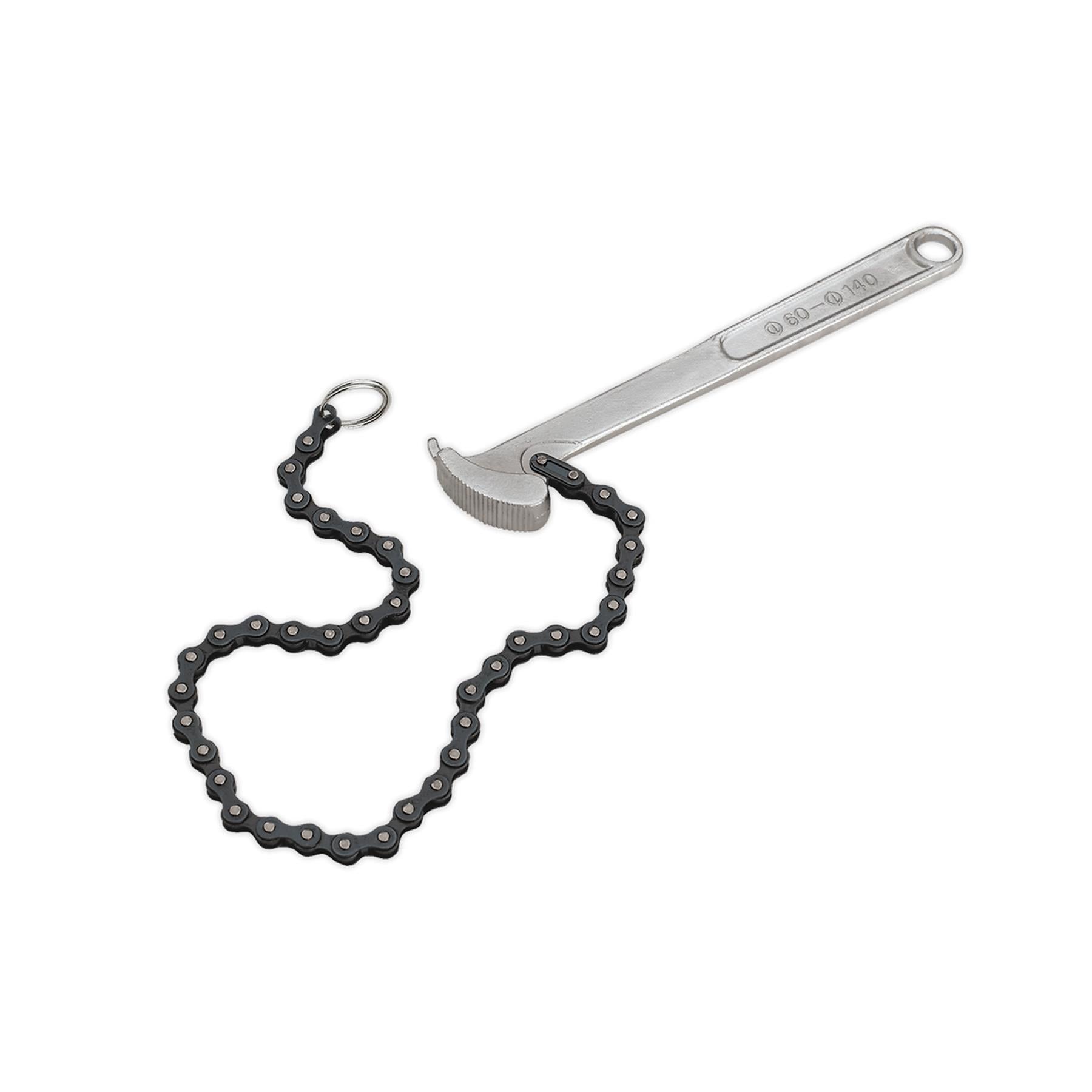 Sealey Oil Filter Chain Wrench Ø60-140mm Capacity