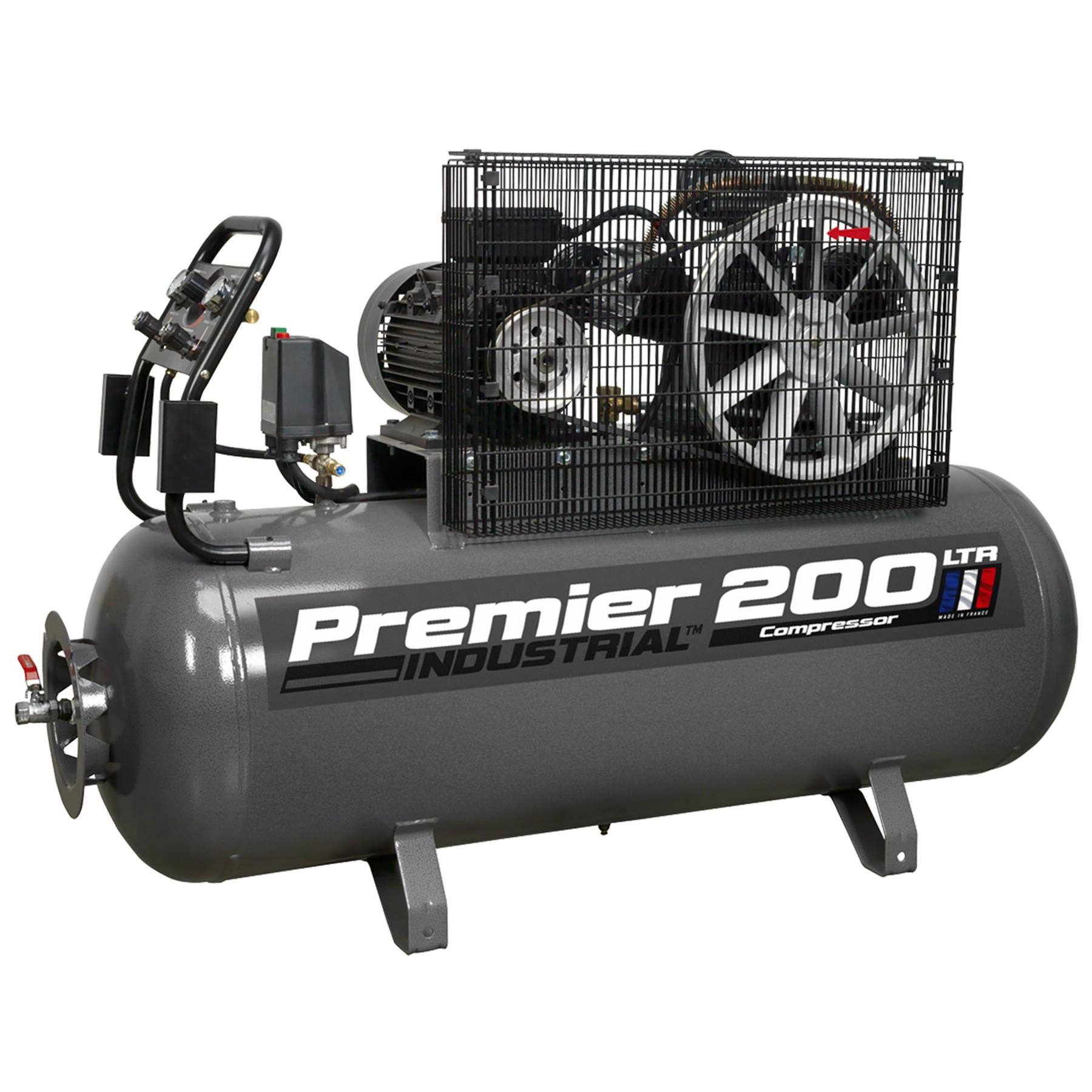 Sealey Compressor 200L Belt Drive 5.5hp 3ph Triple cylinder pump
