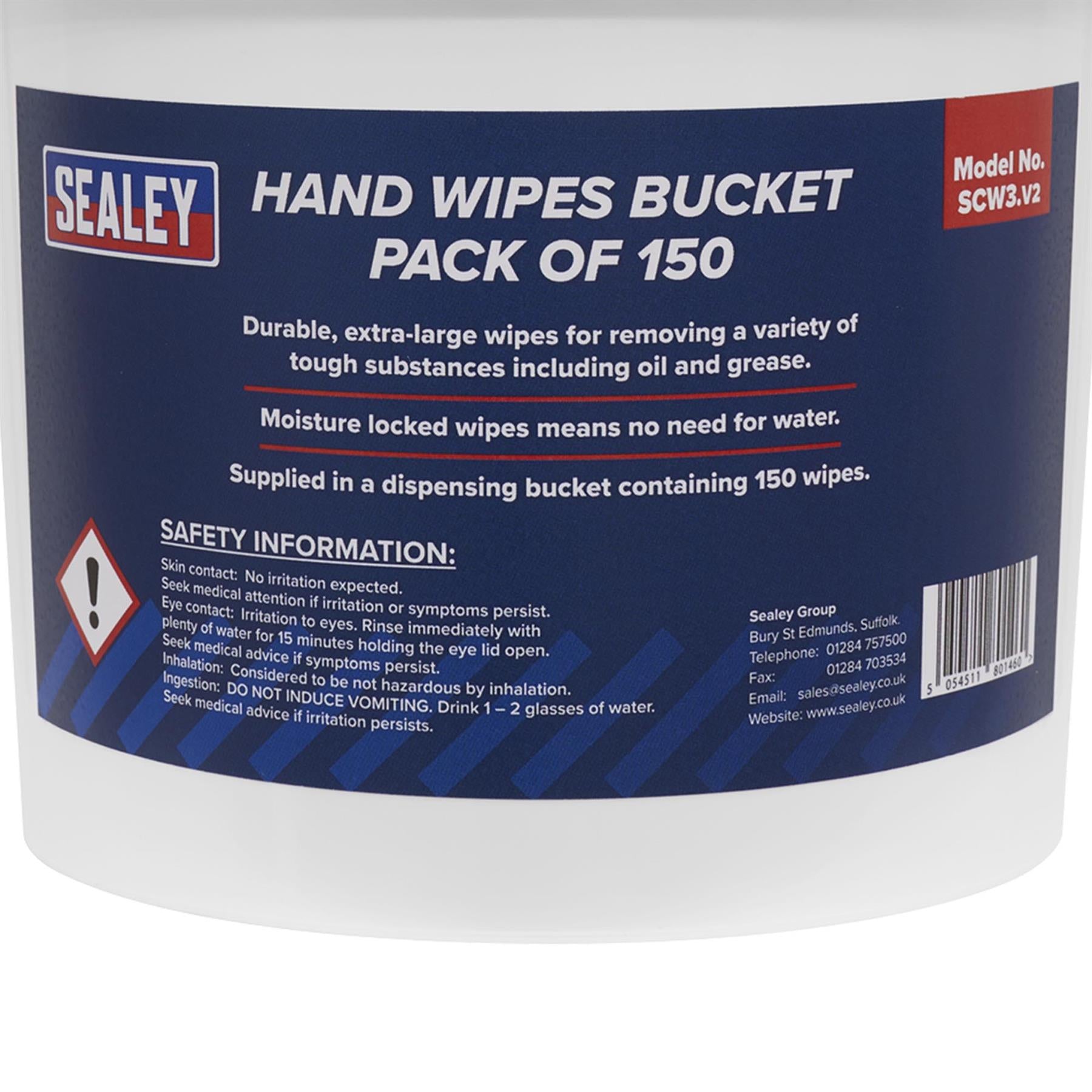 Sealey Hand Wipes Bucket Pack of 150