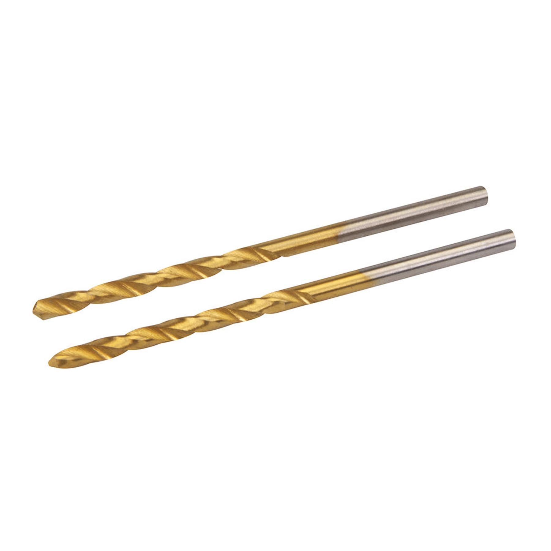 2Pk Hss Titanium-Coated Drill Bits 3.0mm Durable High Speed Metal Wood Plastic