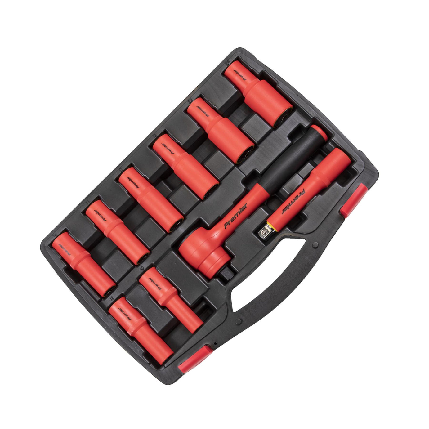 Sealey Insulated Socket Set 10pc 1/2"Sq Drive 6pt WallDrive VDE Ap