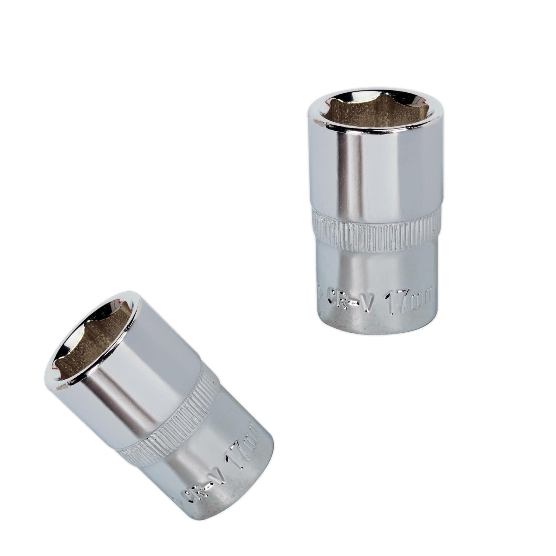 Sealey WallDrive Socket 17mm 1/2"Sq Drive Fully Polished