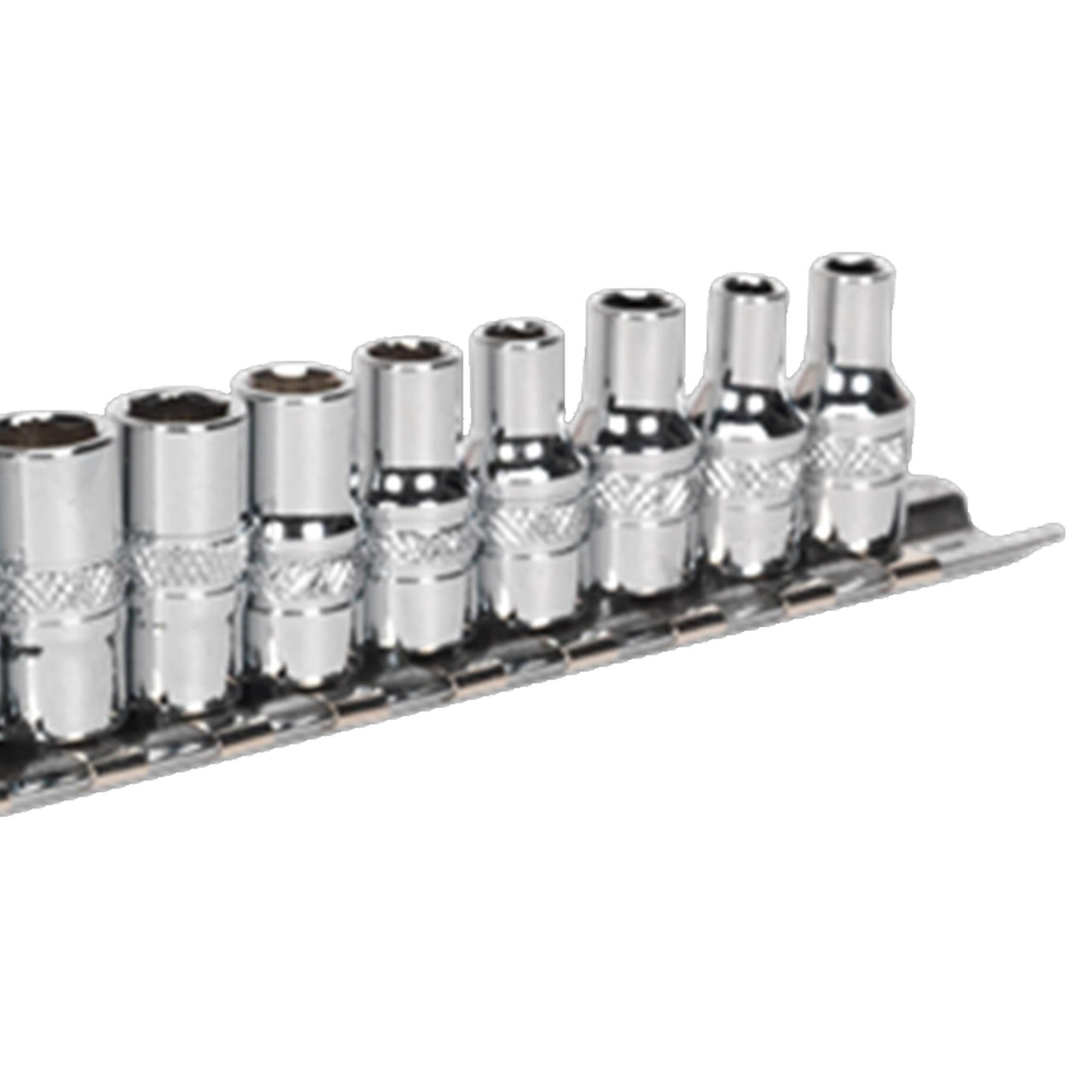 Sealey Lock-On Socket Set 1/4" Sq Dr 13pc 4 -14mm 6pt Metric Long Reach