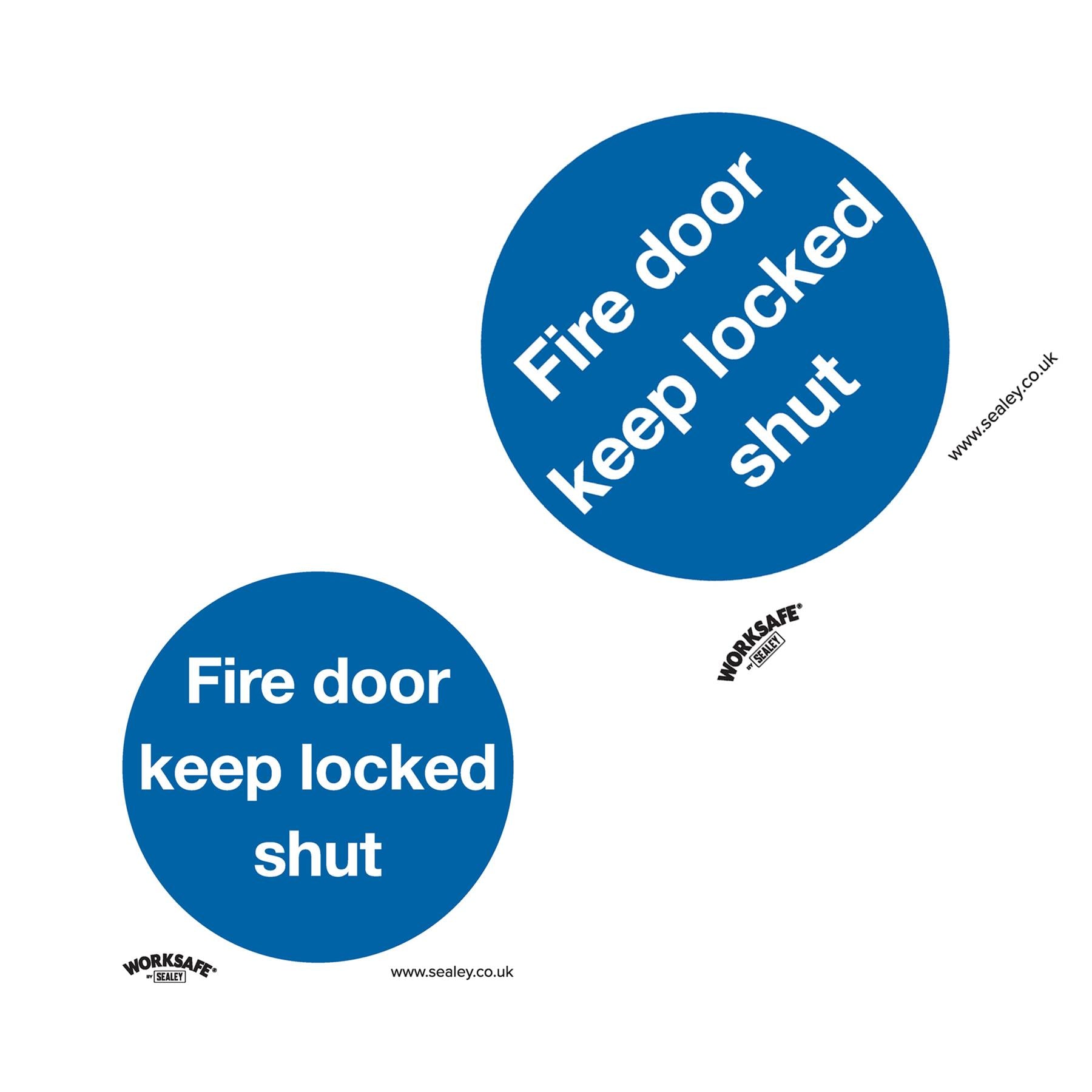 Mandatory Safety Sign - Fire Door Keep Locked Shut - Rigid Plastic