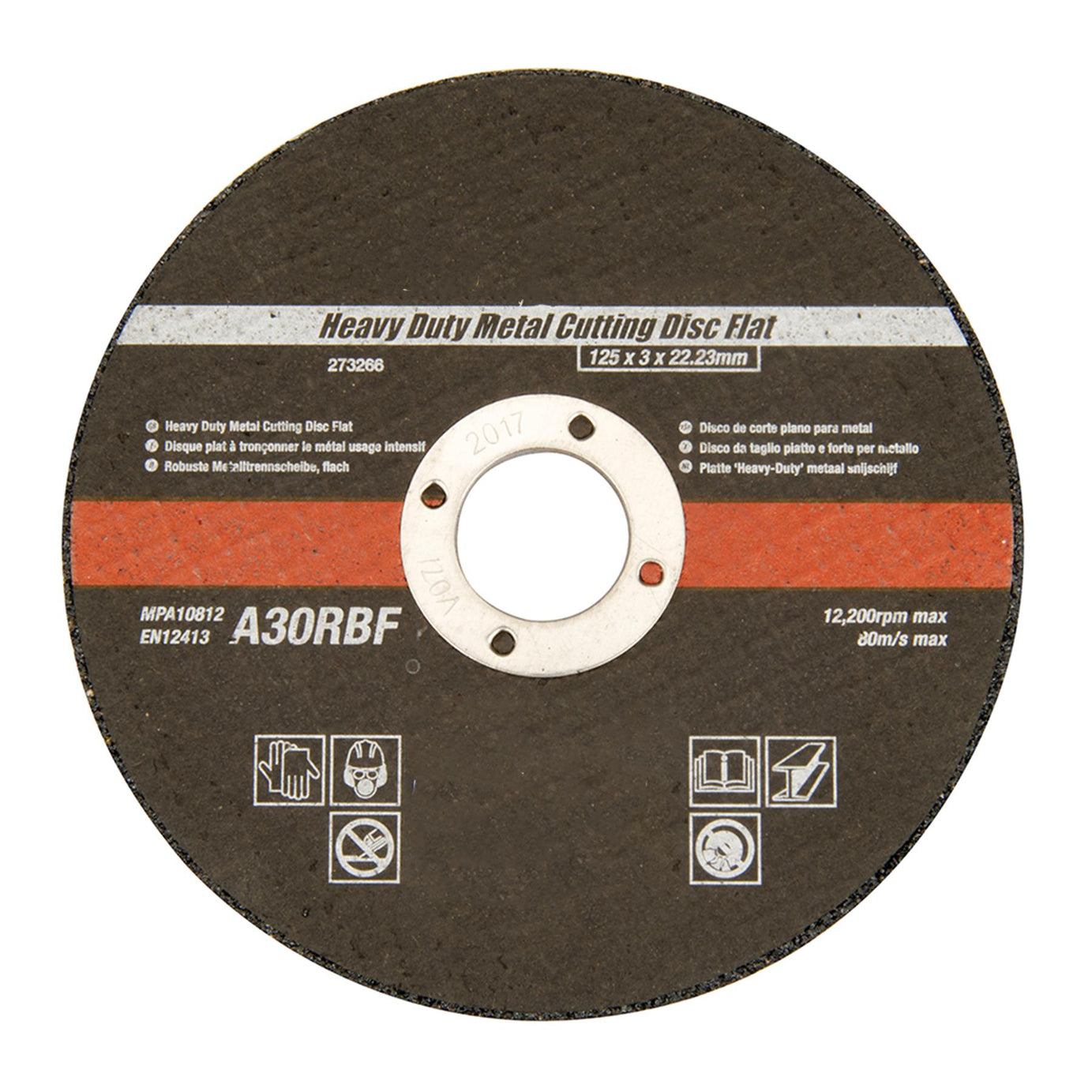 125 X 3 X 22.23mm Sanding Sheet Discs-Hole Punch Aluminium Oxide Hook Loop